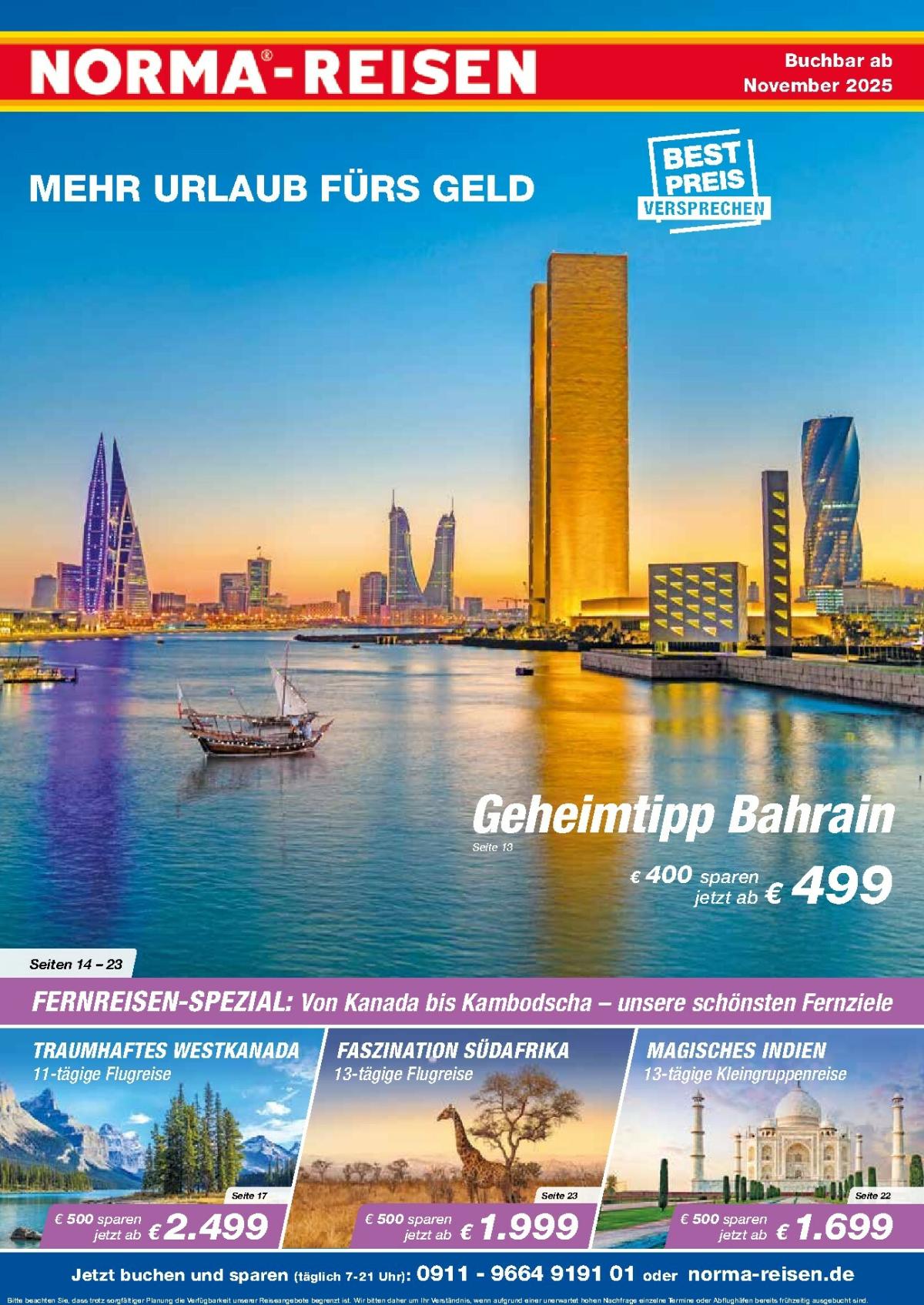 Norma - Reisen-Prospekt gültig vom 01.11. bis 30.11.
