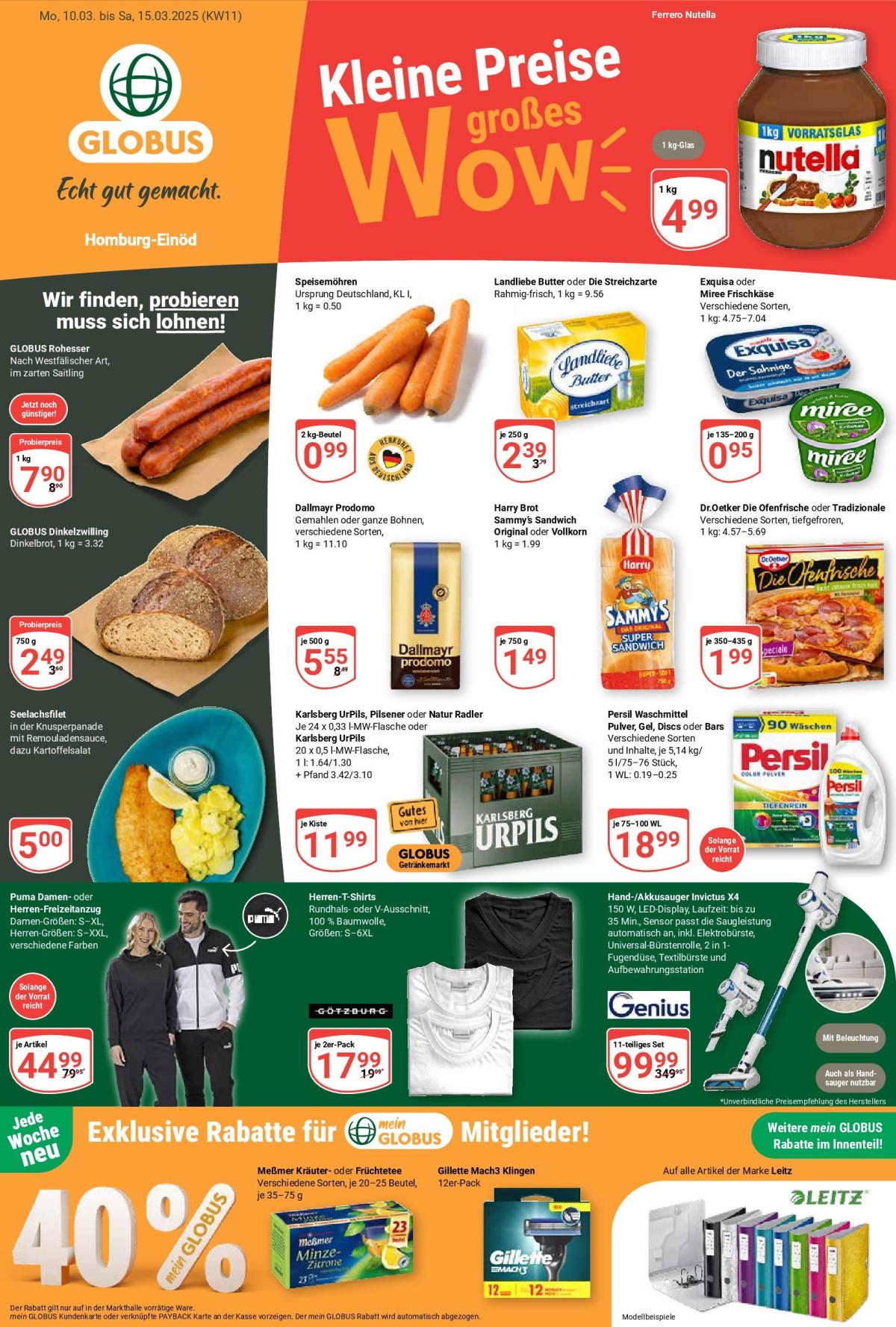 Globus - Homburg-Einöd-Prospekt gültig von 10.03. bis 15.03.