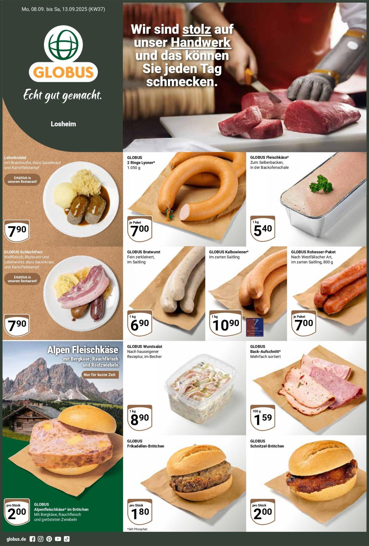 Globus - Losheim-Prospekt gültig vom 08.09. bis 13.09.
