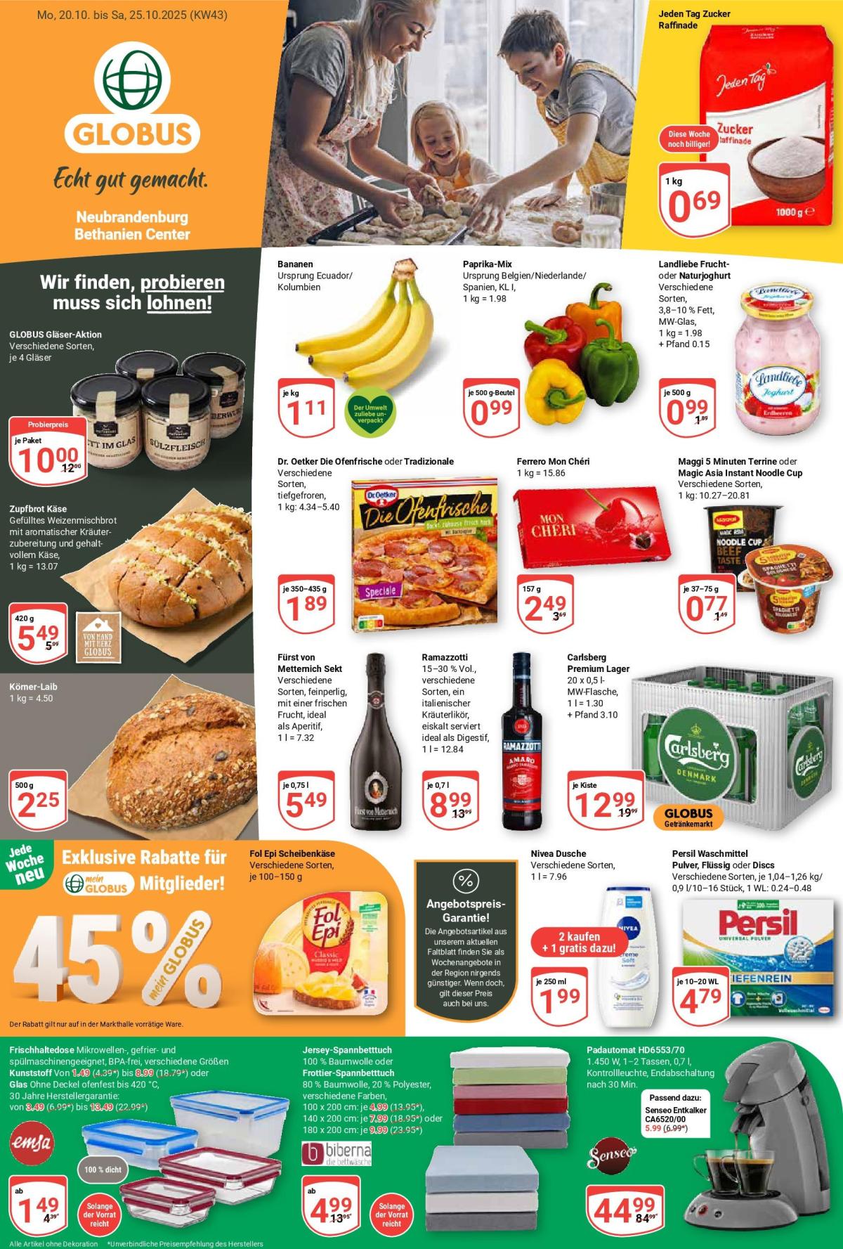 Globus - Neubrandenburg Bethanien Center-Prospekt gültig vom 20.10. bis 25.10.