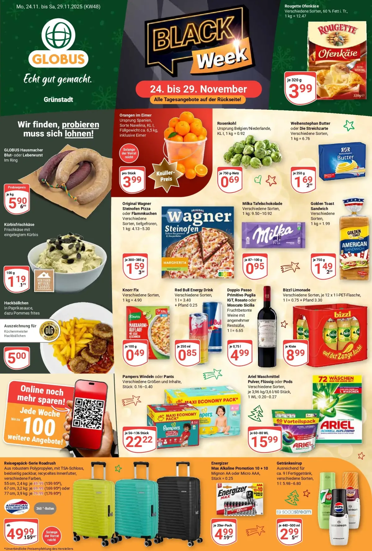 Globus - Grünstadt-Prospekt gültig vom 24.11. bis 29.11.