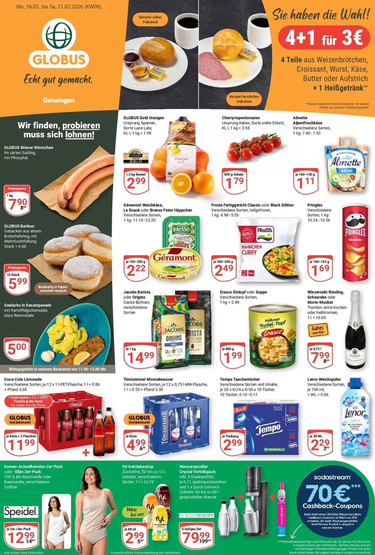 Globus - Gensingen-Prospekt gültig vom 16.02.2026 bis 21.02.2026