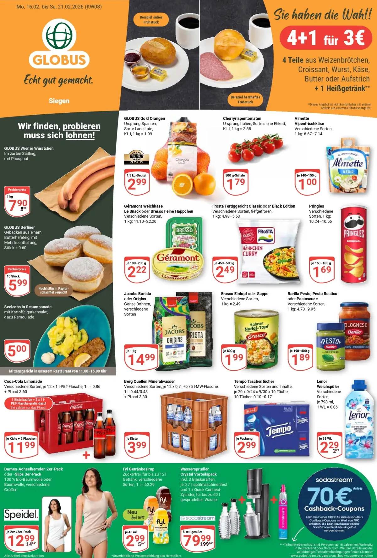 Globus - Siegen-Prospekt gültig vom 16.02.2026 bis 21.02.2026