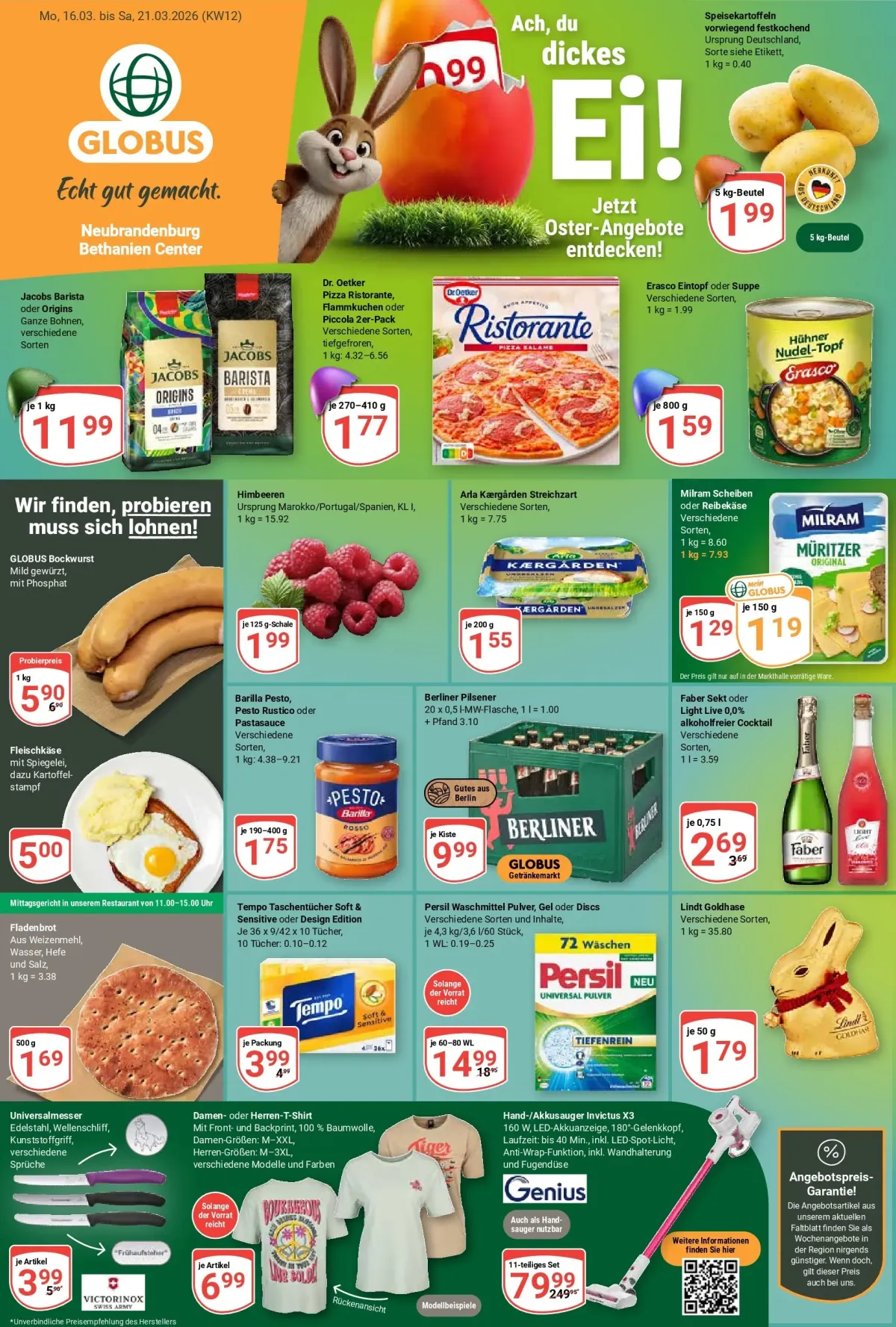 Globus - Neubrandenburg Bethanien Center-Prospekt gültig vom 16.03.2026 bis 21.03.2026