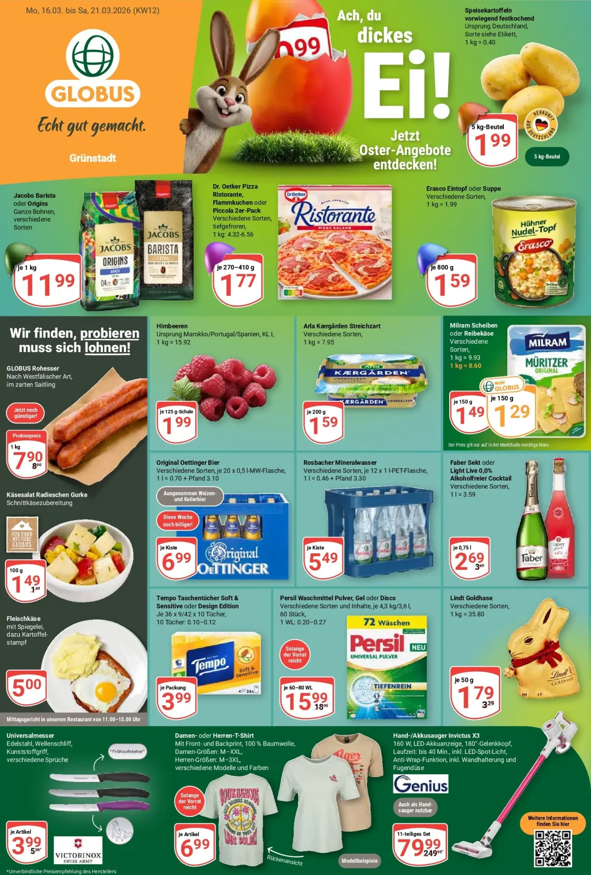 Globus - Grünstadt-Prospekt gültig vom 16.03.2026 bis 21.03.2026