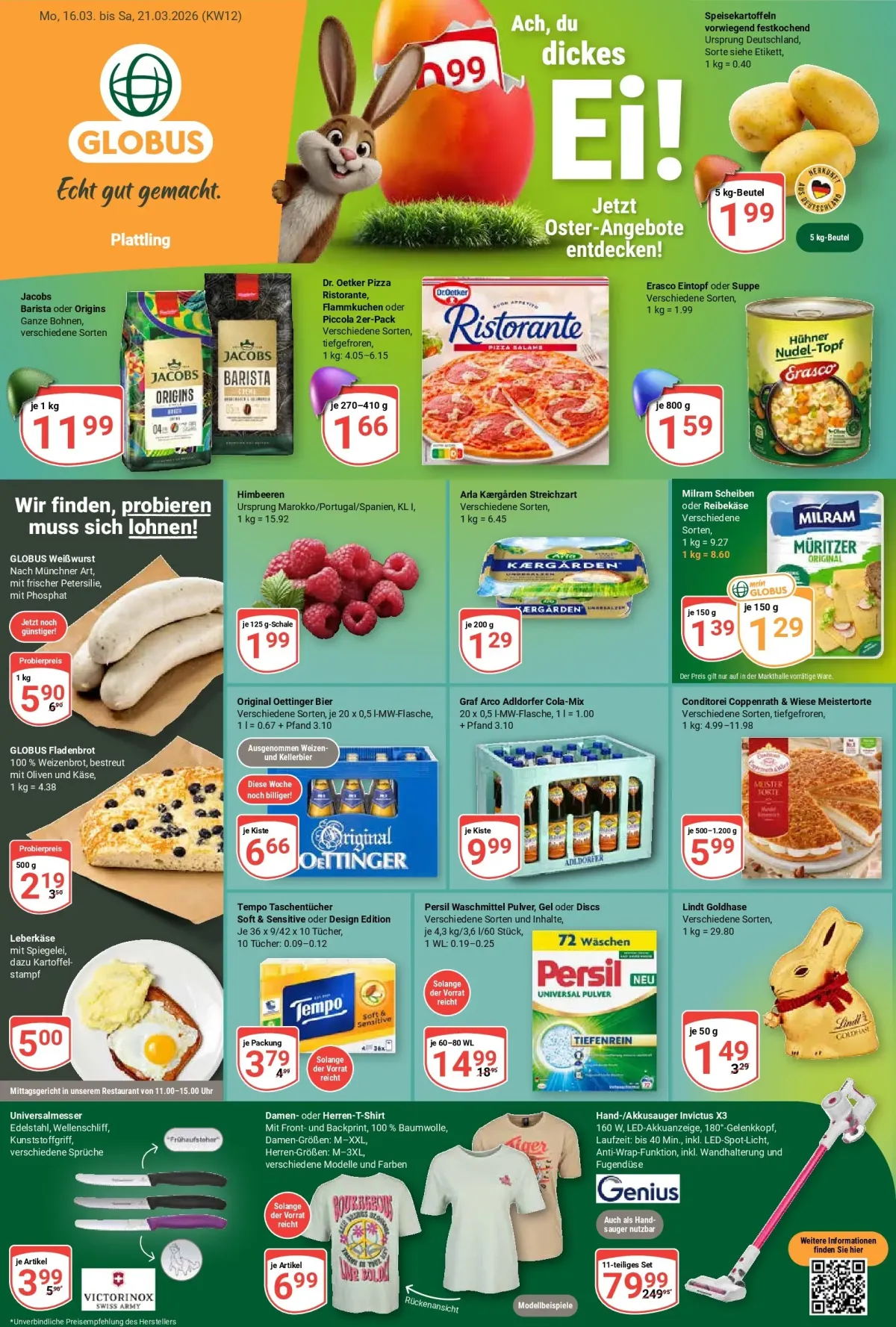 Globus - Plattling-Prospekt gültig vom 16.03.2026 bis 21.03.2026
