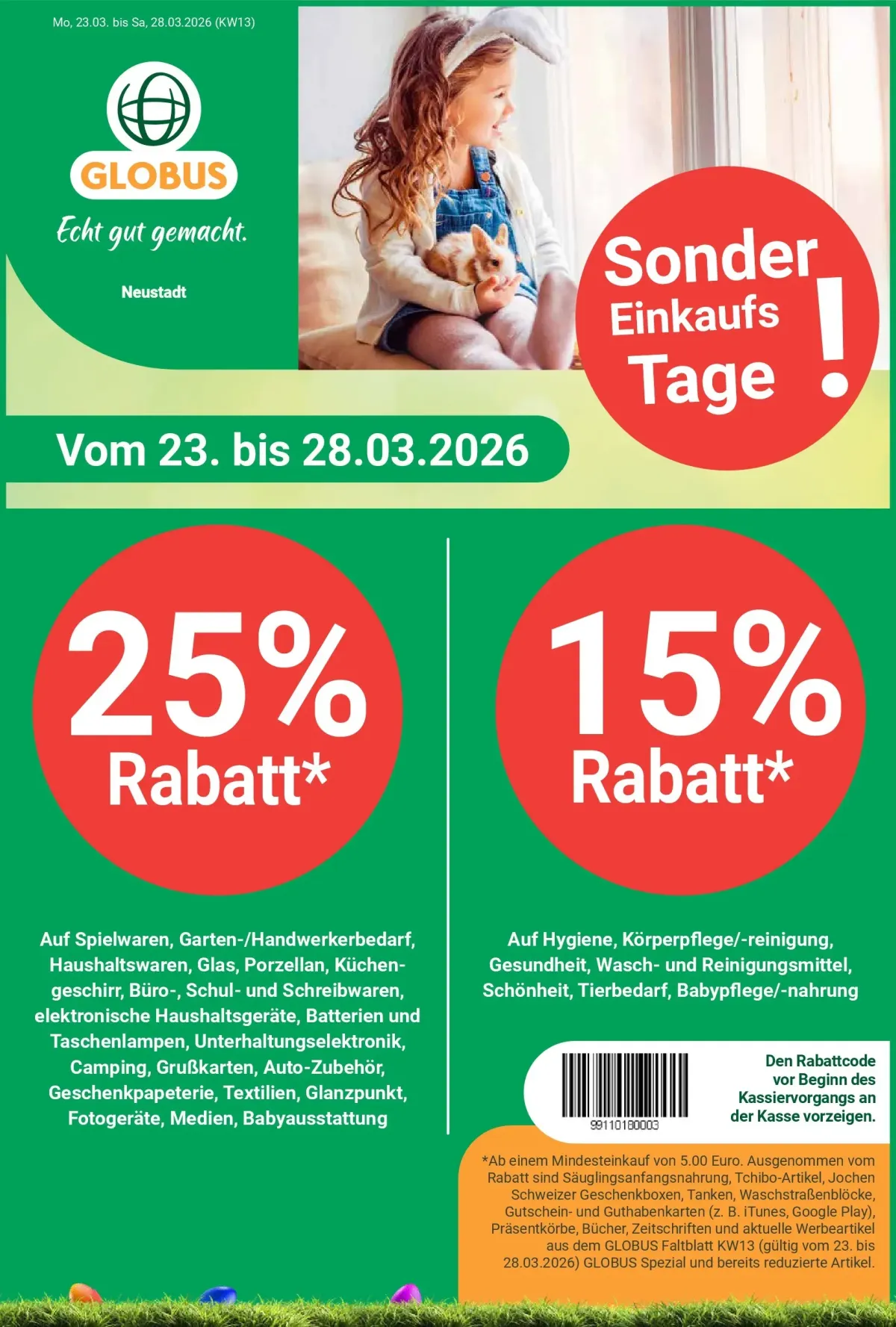 Globus - Neustadt-Prospekt gültig vom 23.03.2026 bis 28.03.2026