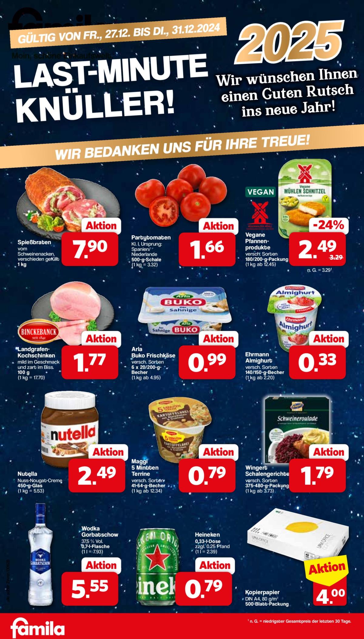 Famila Nordwest-Prospekt gültig von 27.12. bis 31.12.