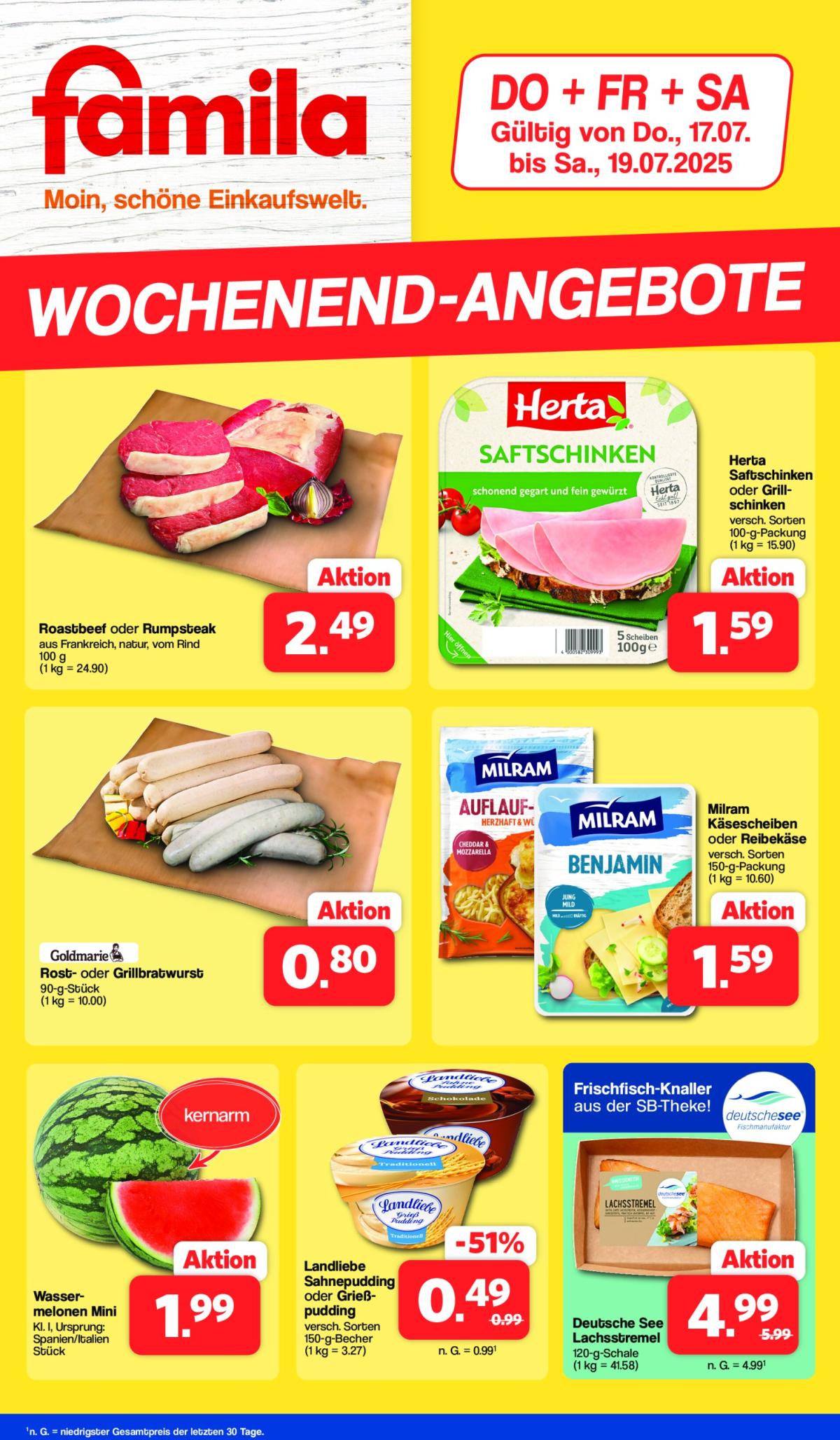 Famila Nordwest - Wochenend-Angebote-Prospekt gültig vom 17.07. bis 19.07.