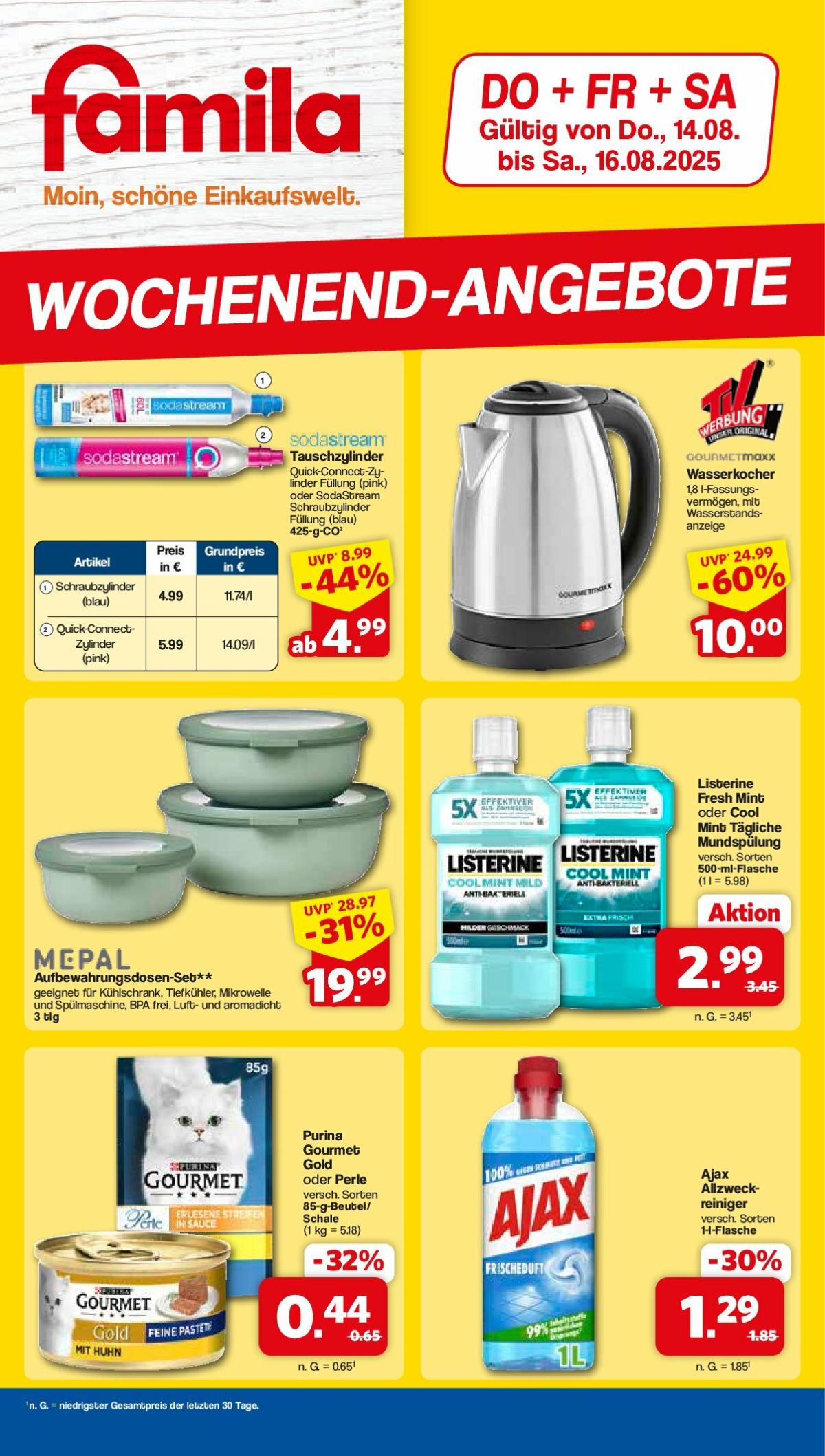 Famila Nordwest - Wochenend-Angebote-Prospekt gültig vom 14.08. bis 16.08.