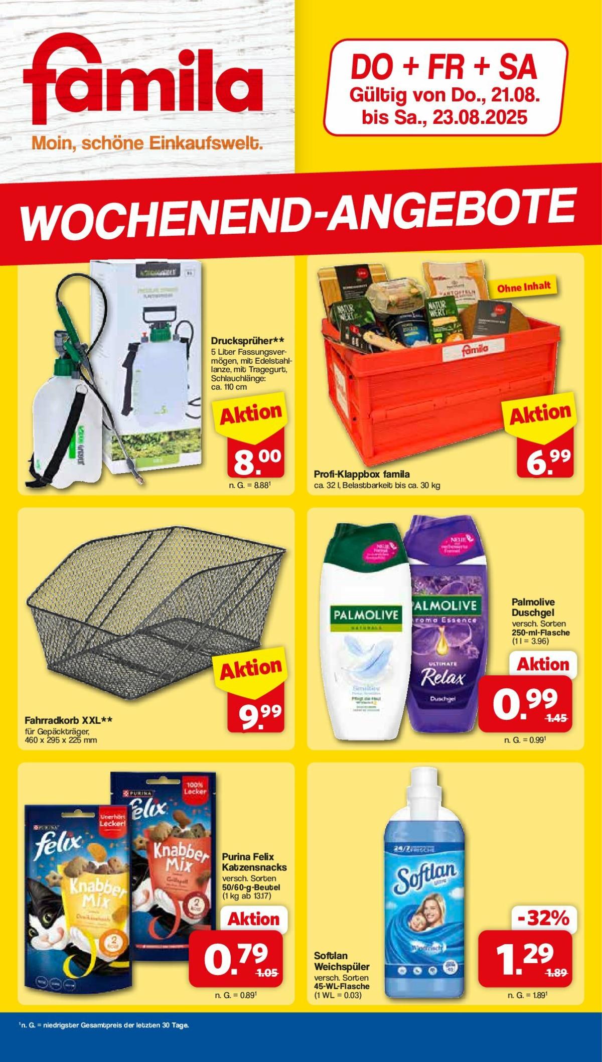 Famila Nordwest - Wochenend-Angebote-Prospekt gültig vom 21.08. bis 23.08.