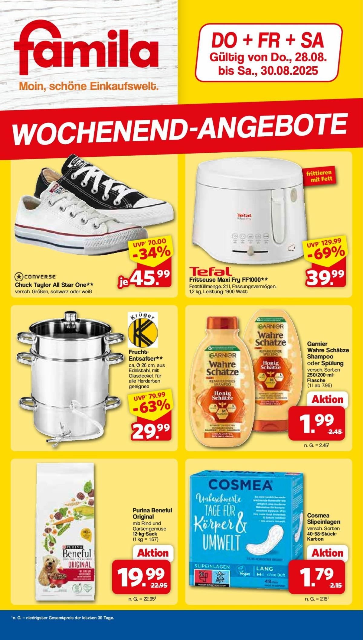 Famila Nordwest - Wochenend-Angebote-Prospekt gültig vom 28.08. bis 30.08.