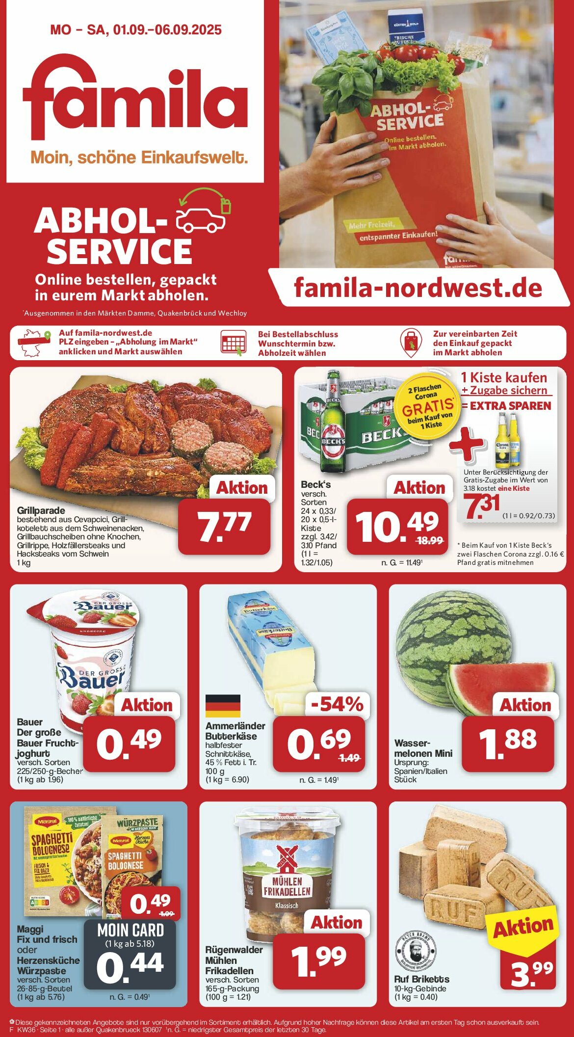 Famila Nordwest-Prospekt gültig vom 01.09. bis 06.09.