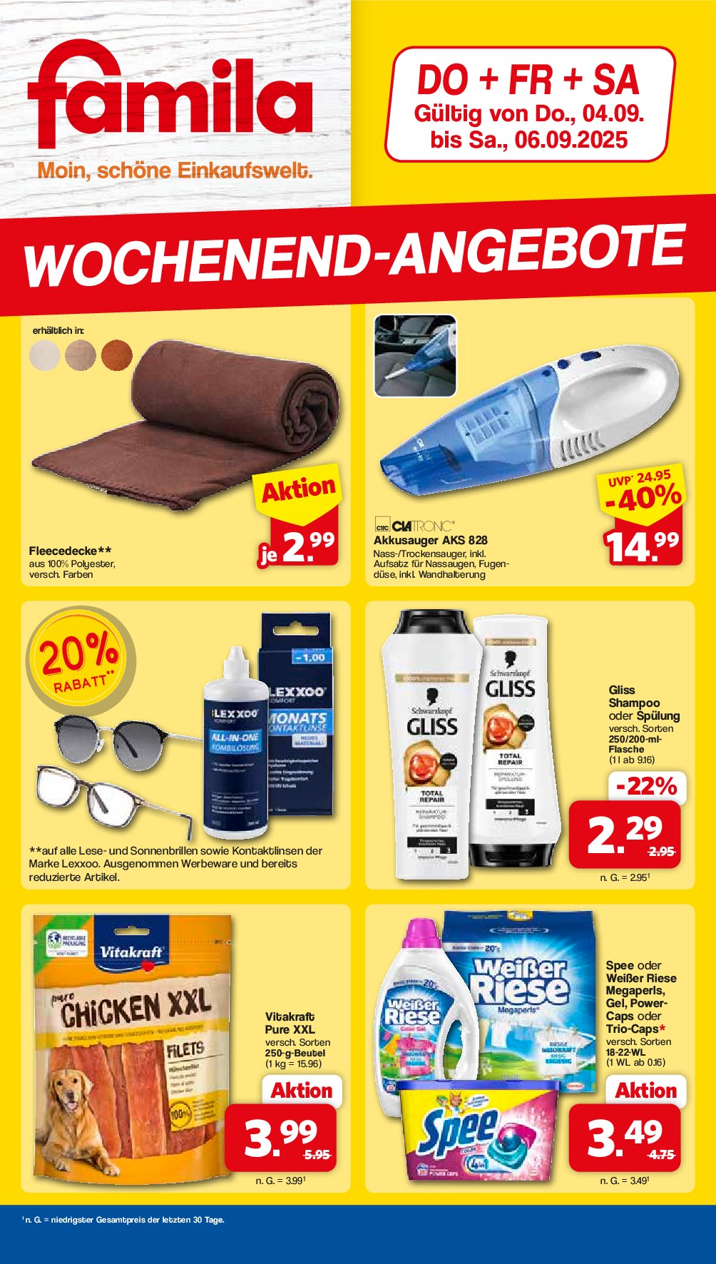 Famila Nordwest - Wochenend-Angebote-Prospekt gültig vom 04.09. bis 06.09.