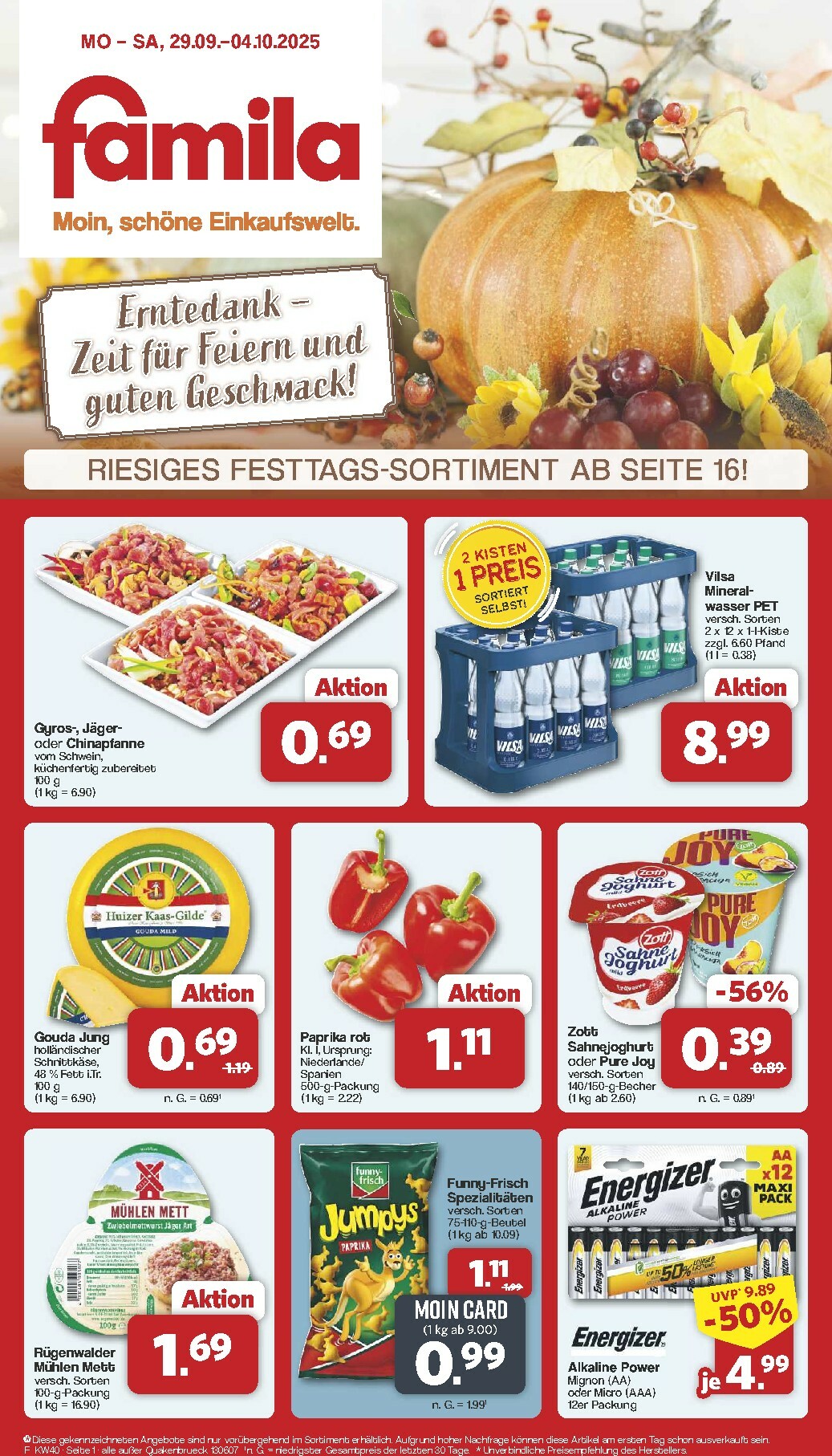 Famila Nordwest-Prospekt gültig vom 29.09. bis 04.10.