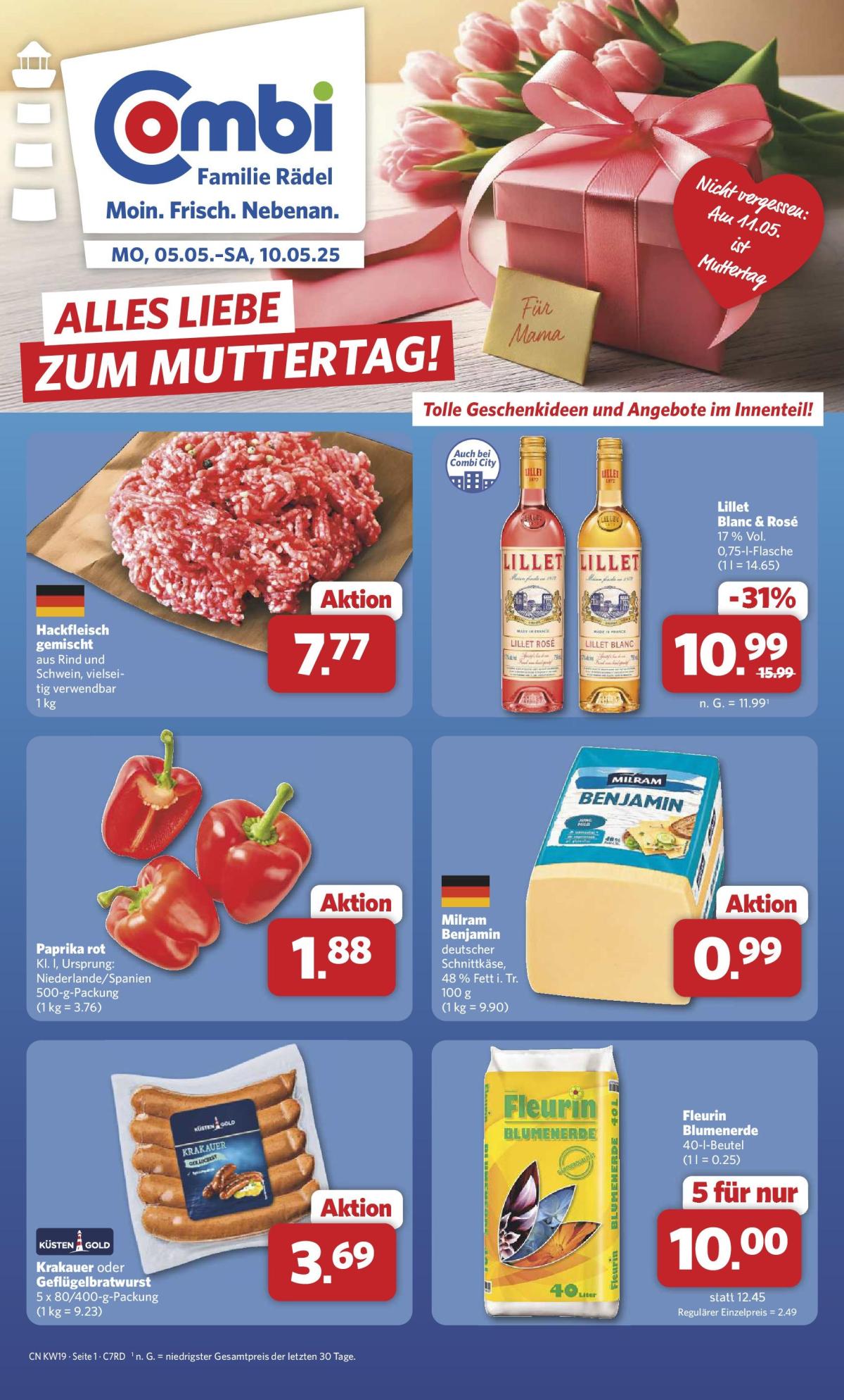 Combi - Familie Rädel-Prospekt gültig von 05.05. bis 10.05.