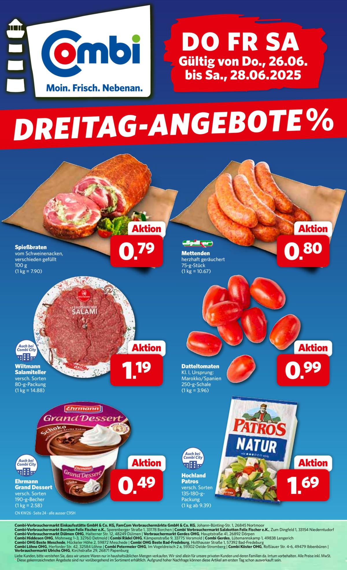 Combi - Prospekt-Prospekt gültig vom 26.06. bis 28.06.