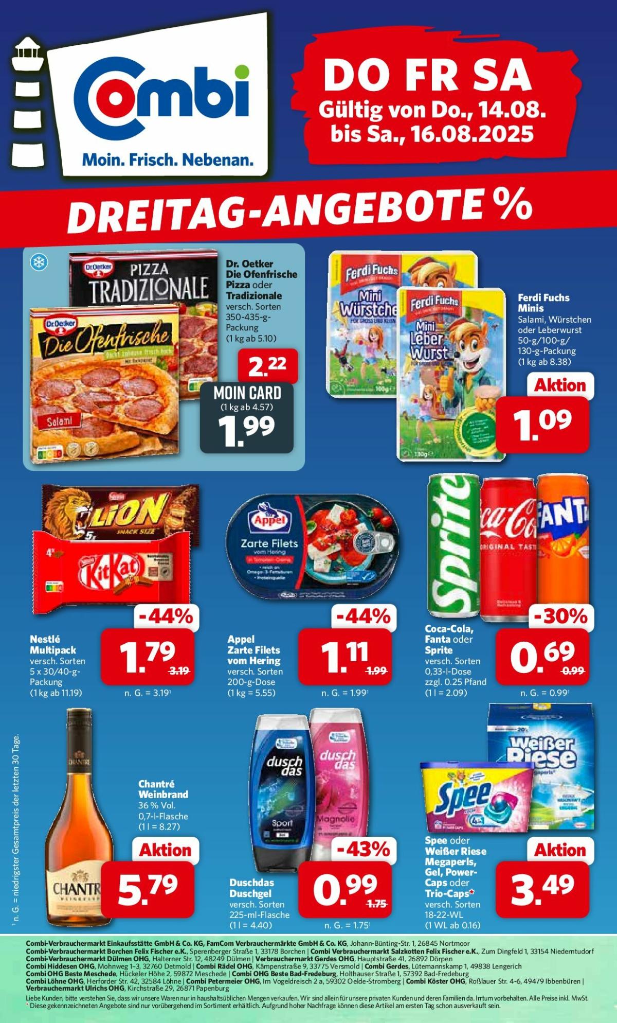 Combi - Dreitag Angebote-Prospekt gültig vom 14.08. bis 16.08.