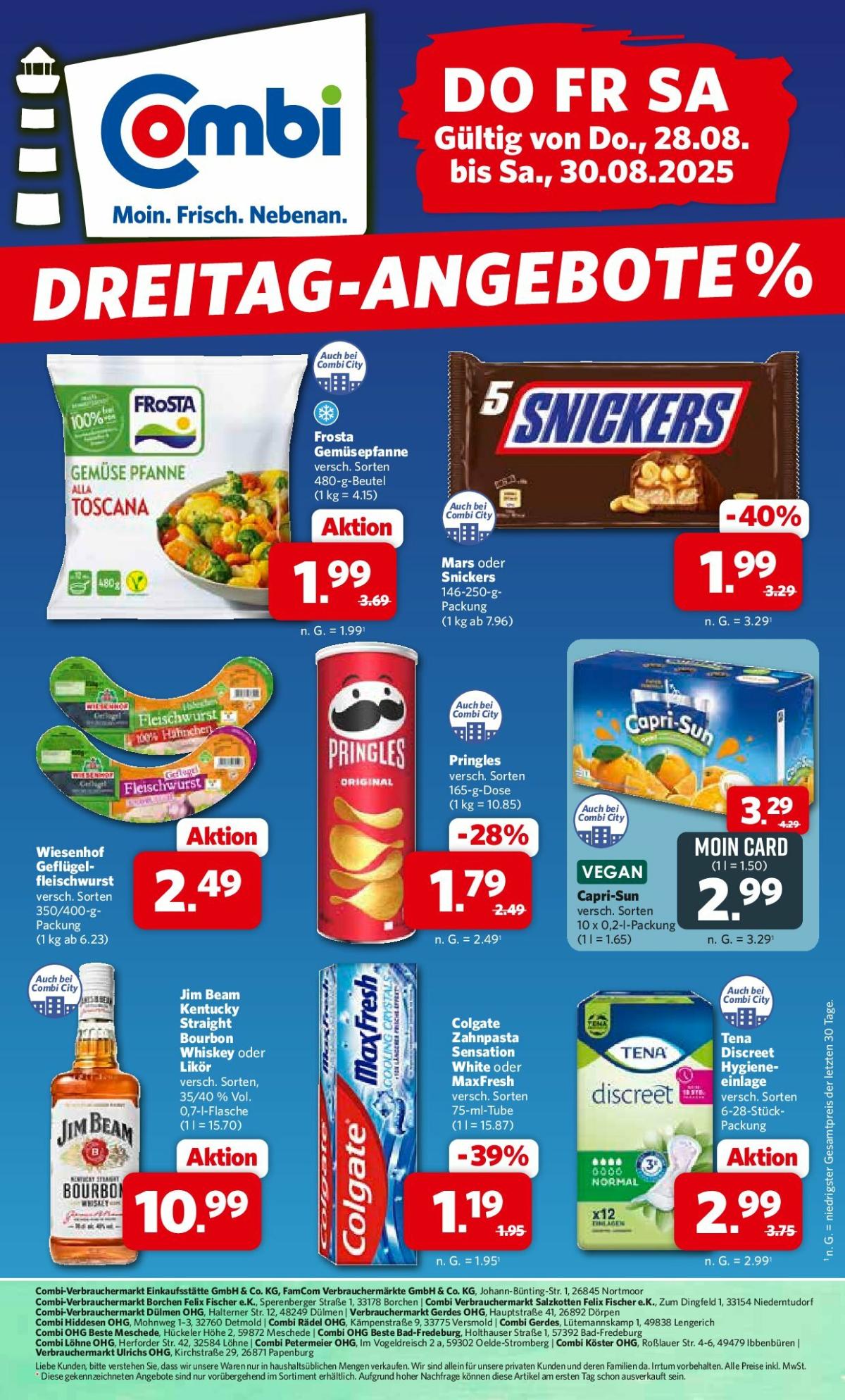 Combi - Dreitag Angebote-Prospekt gültig vom 28.08. bis 30.08.