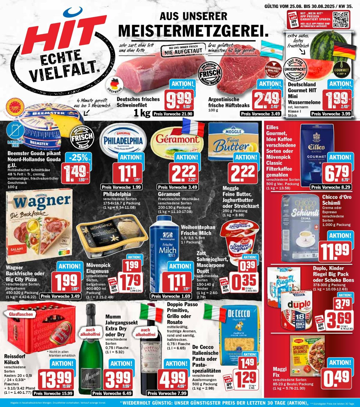 Hit-Prospekt gültig vom 25.08. bis 30.08.