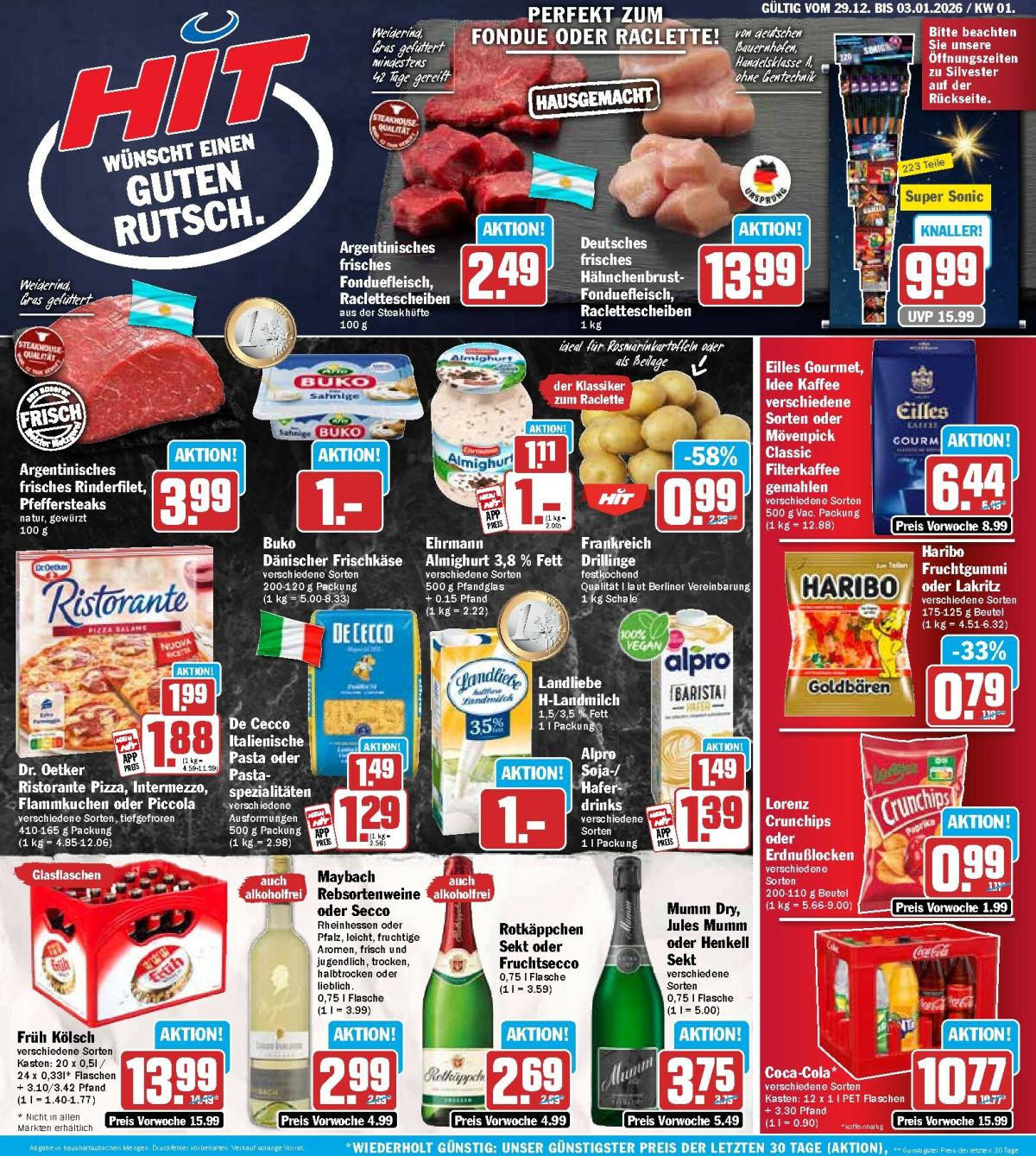 Hit-Prospekt gültig vom 29.12. bis 03.01.