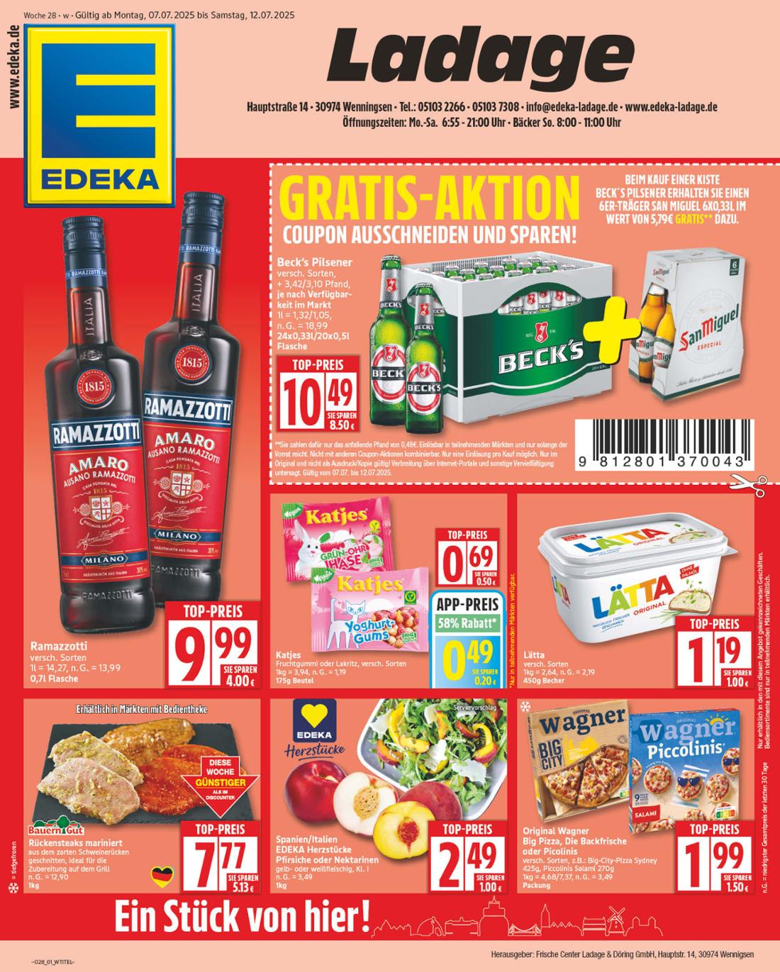NP - Edeka - Wenningsen-Prospekt gültig vom 07.07. bis 12.07.