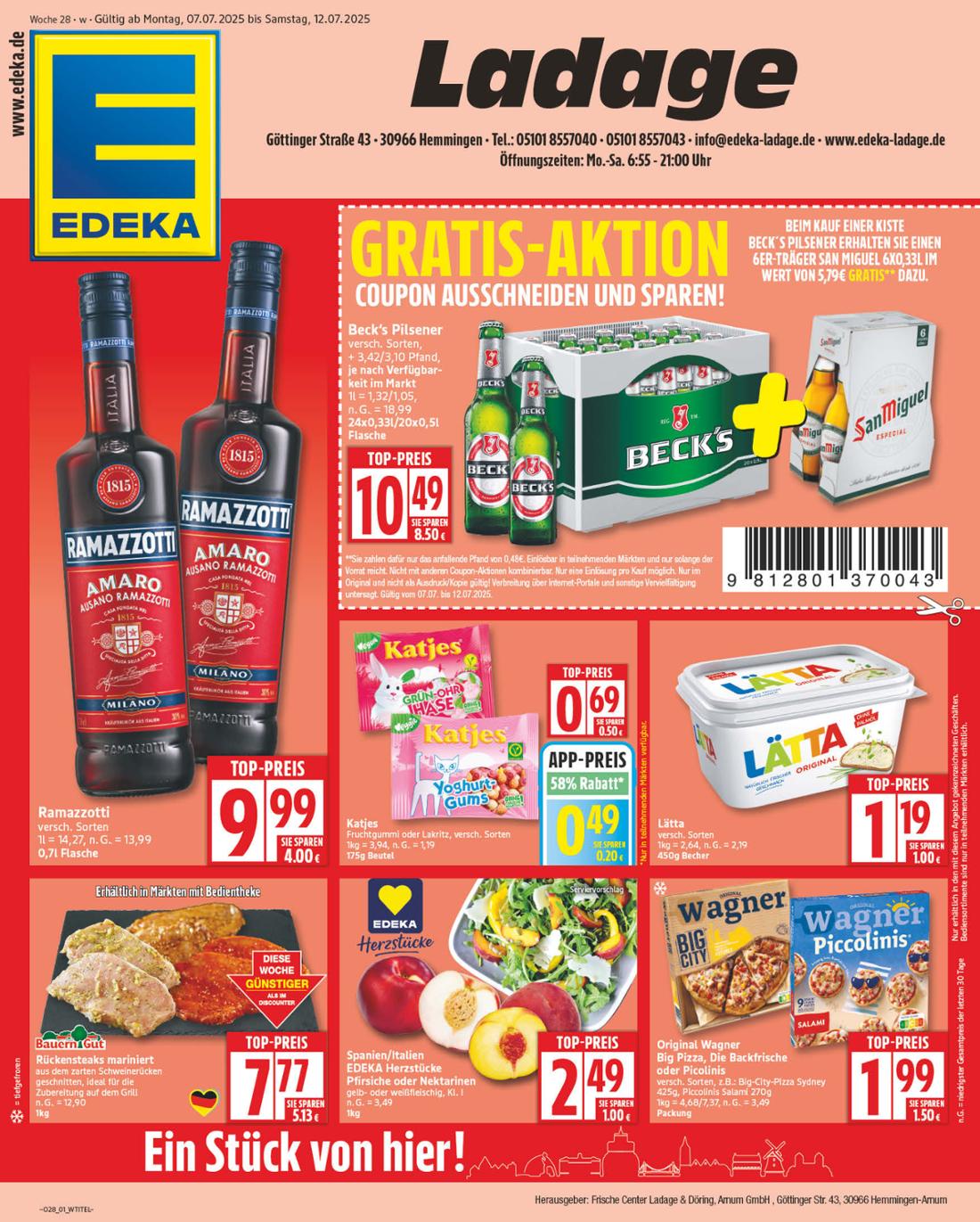 NP - Edeka - Hemmingen-Prospekt gültig vom 07.07. bis 12.07.