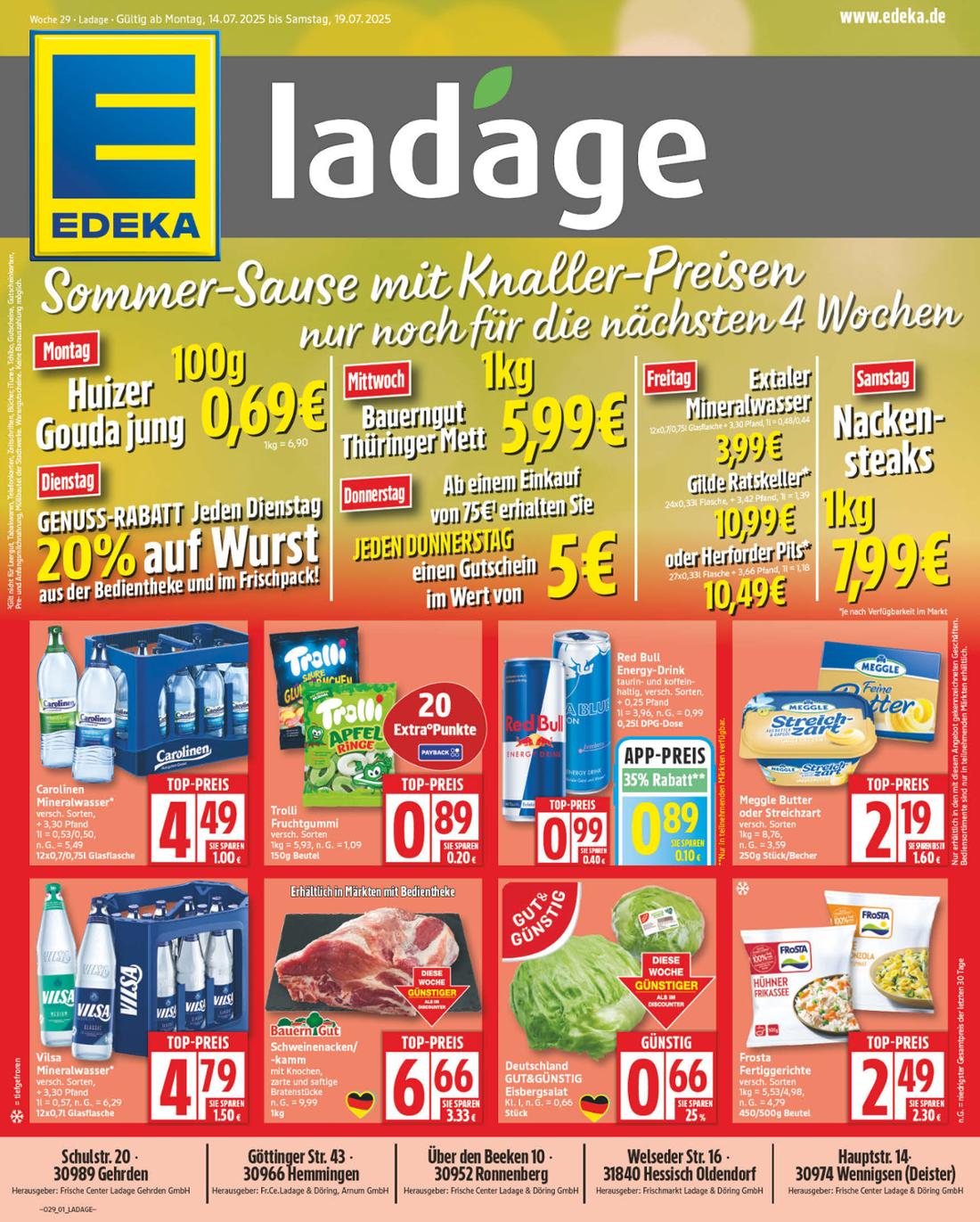 Edeka - ladage-Prospekt gültig vom 14.07. bis 19.07.