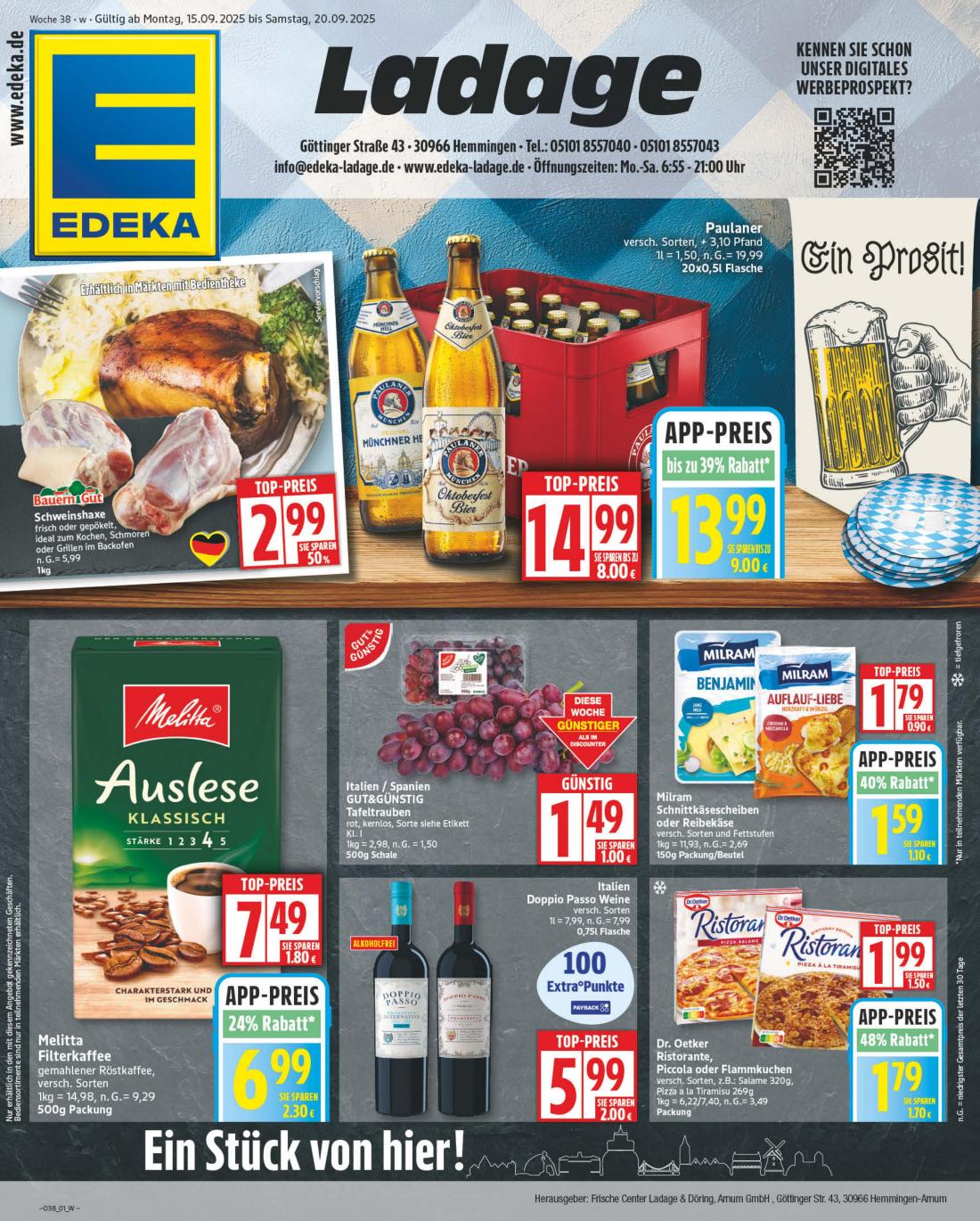 NP - Edeka - Hemmingen-Prospekt gültig vom 15.09. bis 20.09.