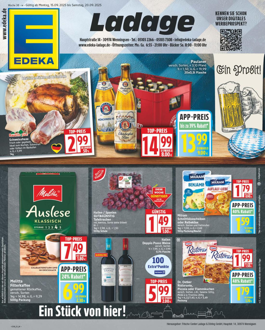 NP - Edeka - Wenningsen-Prospekt gültig vom 15.09. bis 20.09.