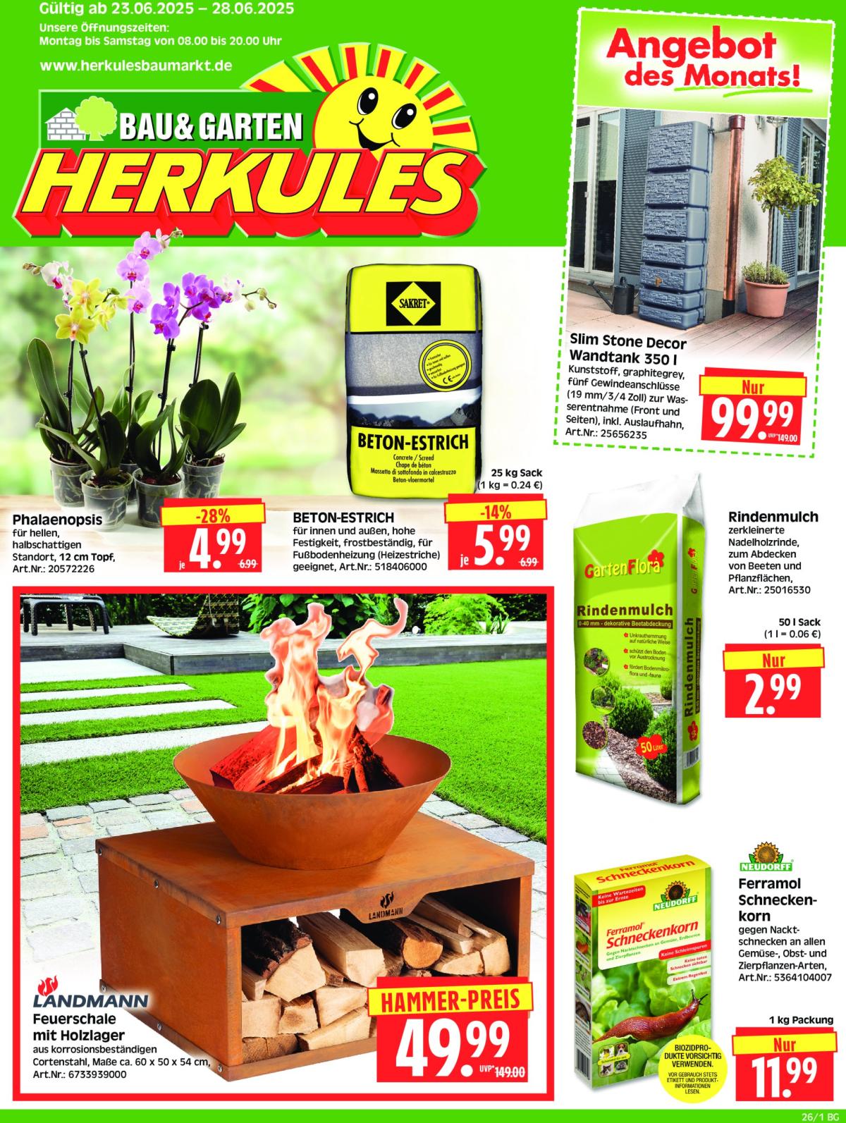 Herkules - Bau & Garten-Prospekt gültig vom 23.06. bis 28.06.