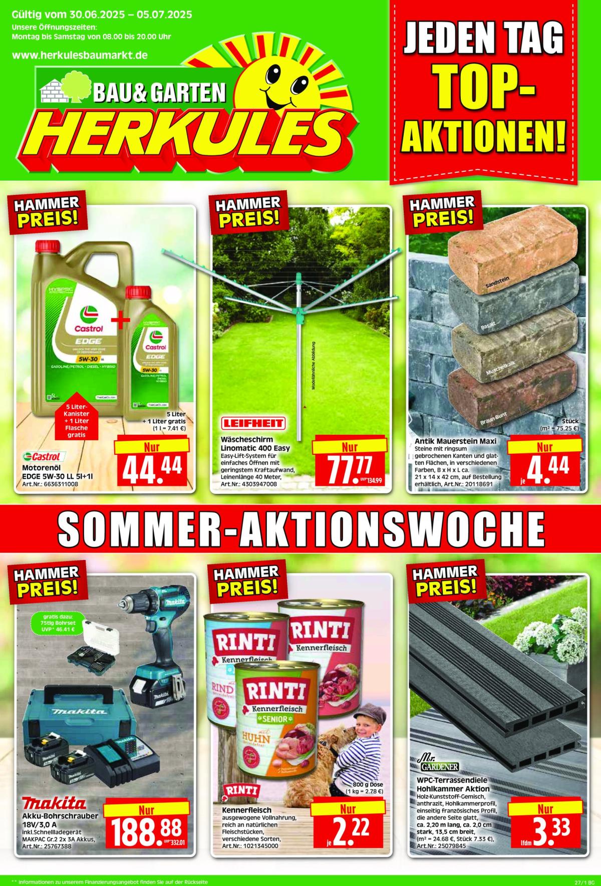 Herkules - Bau & Garten-Prospekt gültig vom 30.06. bis 05.07.