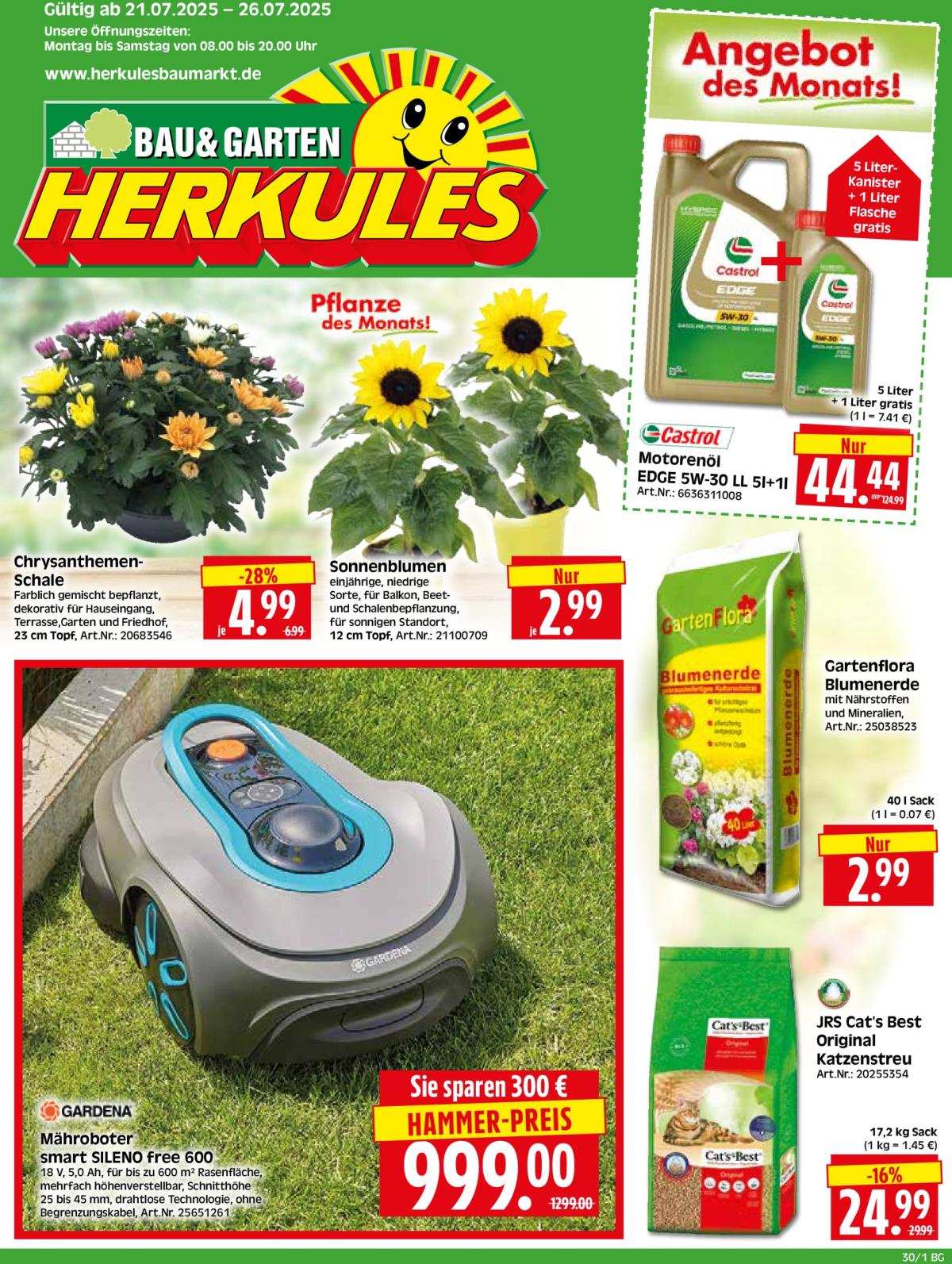 Herkules - Bau & Garten-Prospekt gültig vom 21.07. bis 26.07.