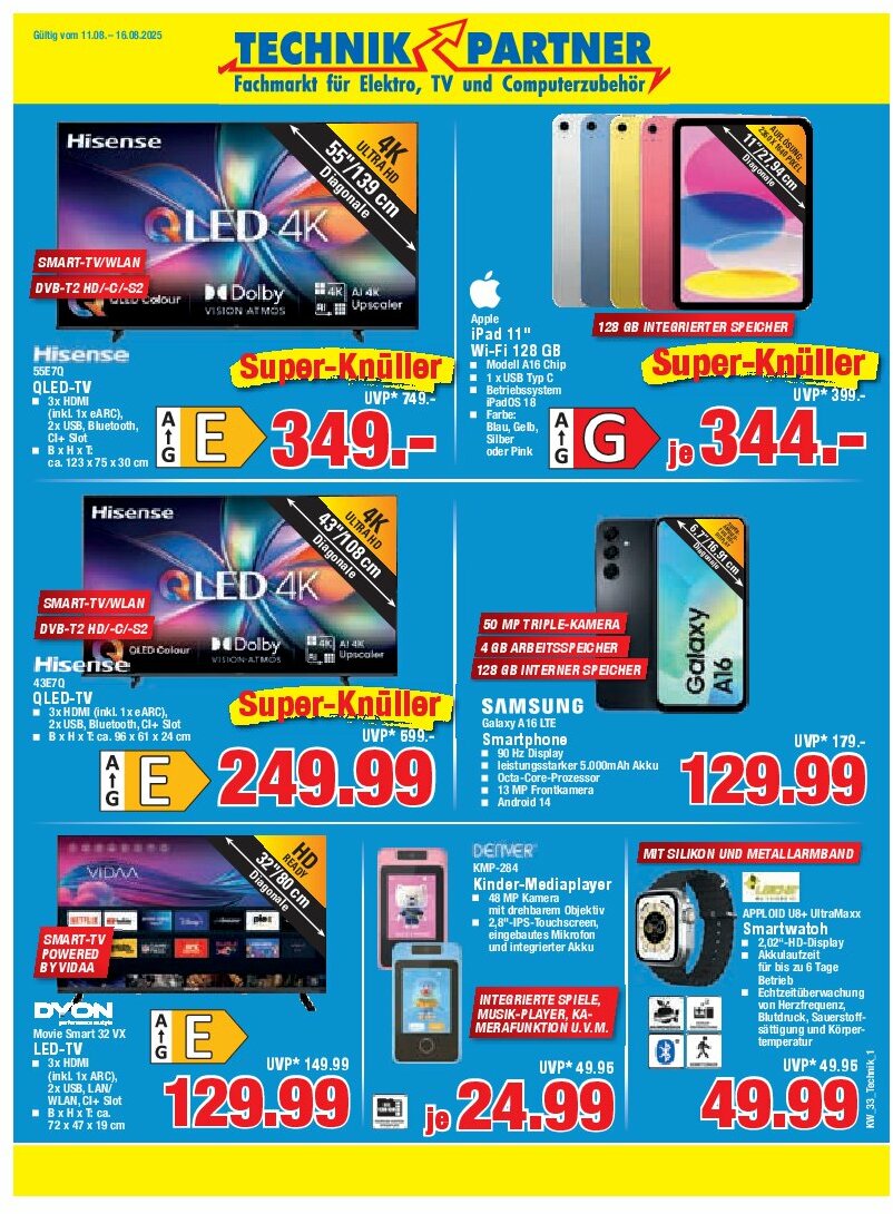 Herkules - Technik Partner-Prospekt gültig vom 11.08. bis 16.08.