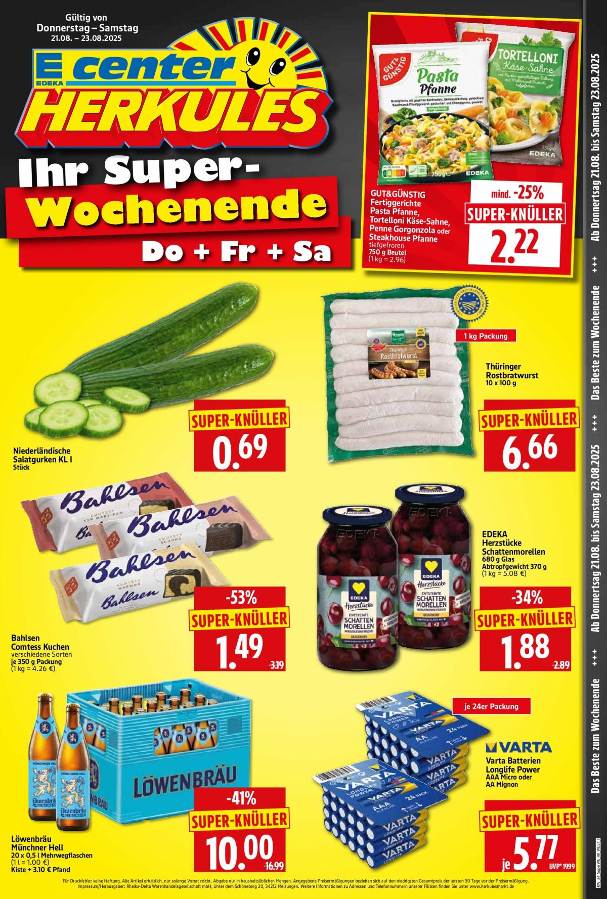 Herkules - Sonderbeilage-Prospekt gültig vom 21.08. bis 23.08.