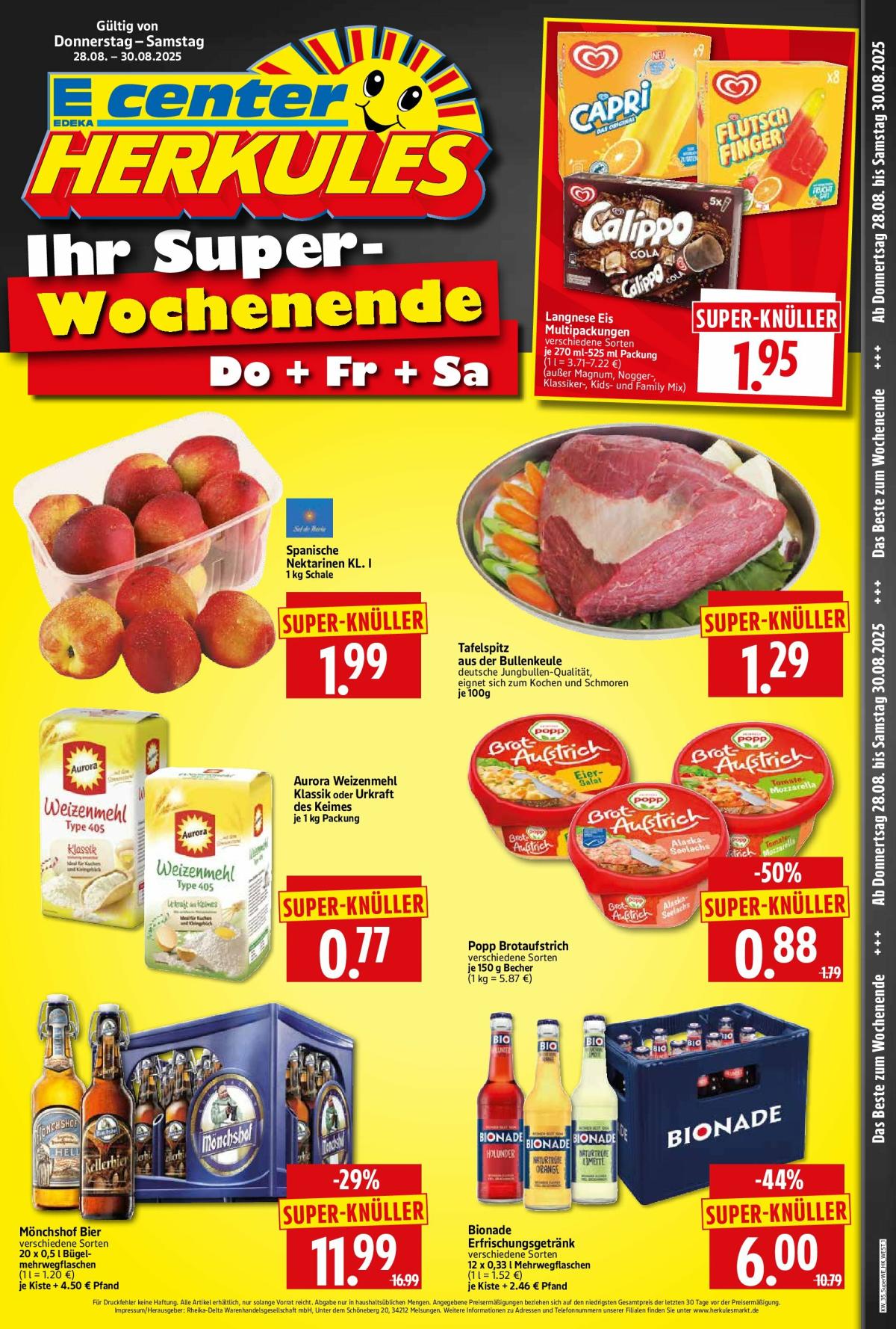 Herkules - Sonderbeilage-Prospekt gültig vom 28.08. bis 30.08.