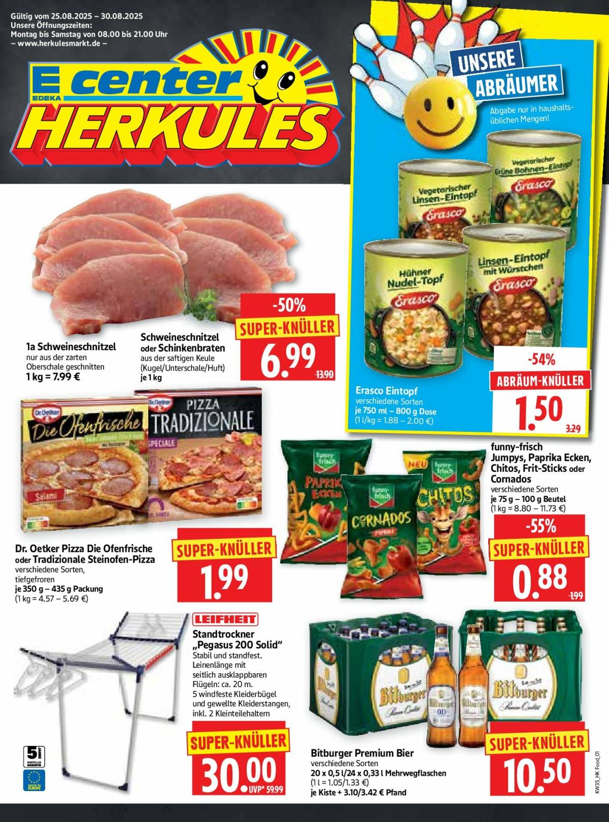 Herkules - Lebensmittel-Prospekt gültig vom 25.08. bis 30.08.
