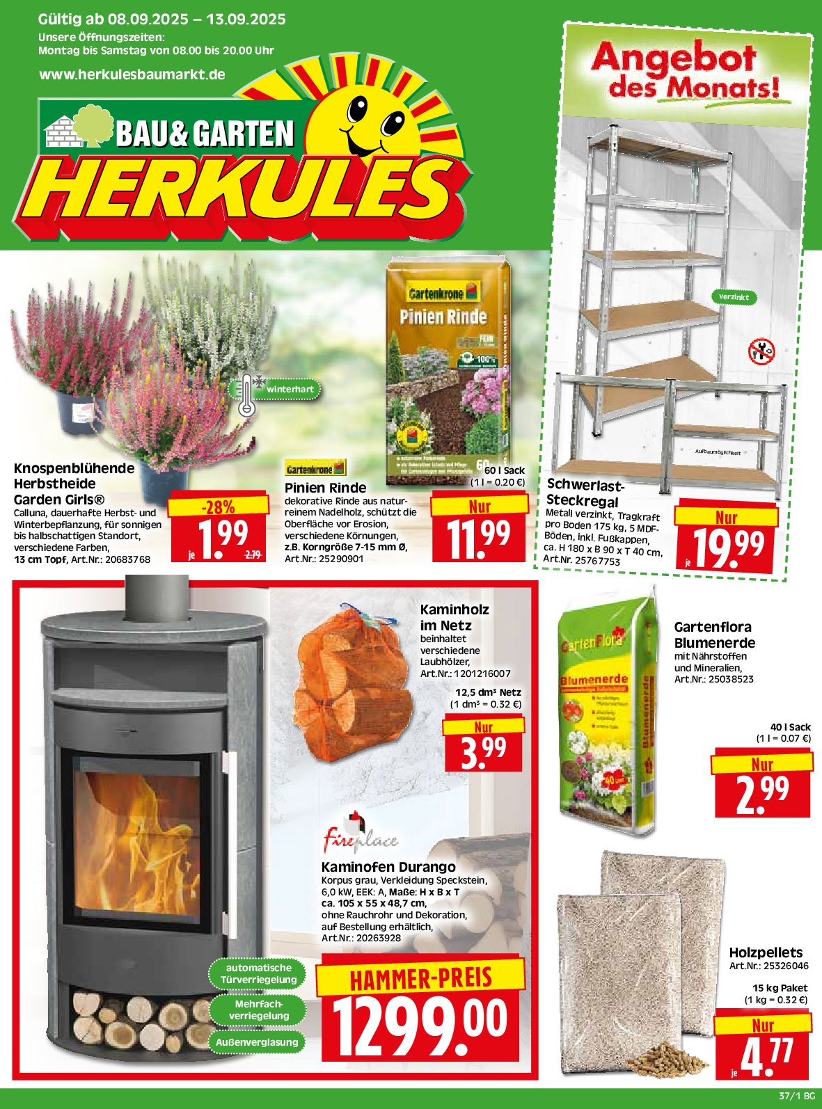 Herkules - Bau & Garten-Prospekt gültig vom 08.09. bis 13.09.