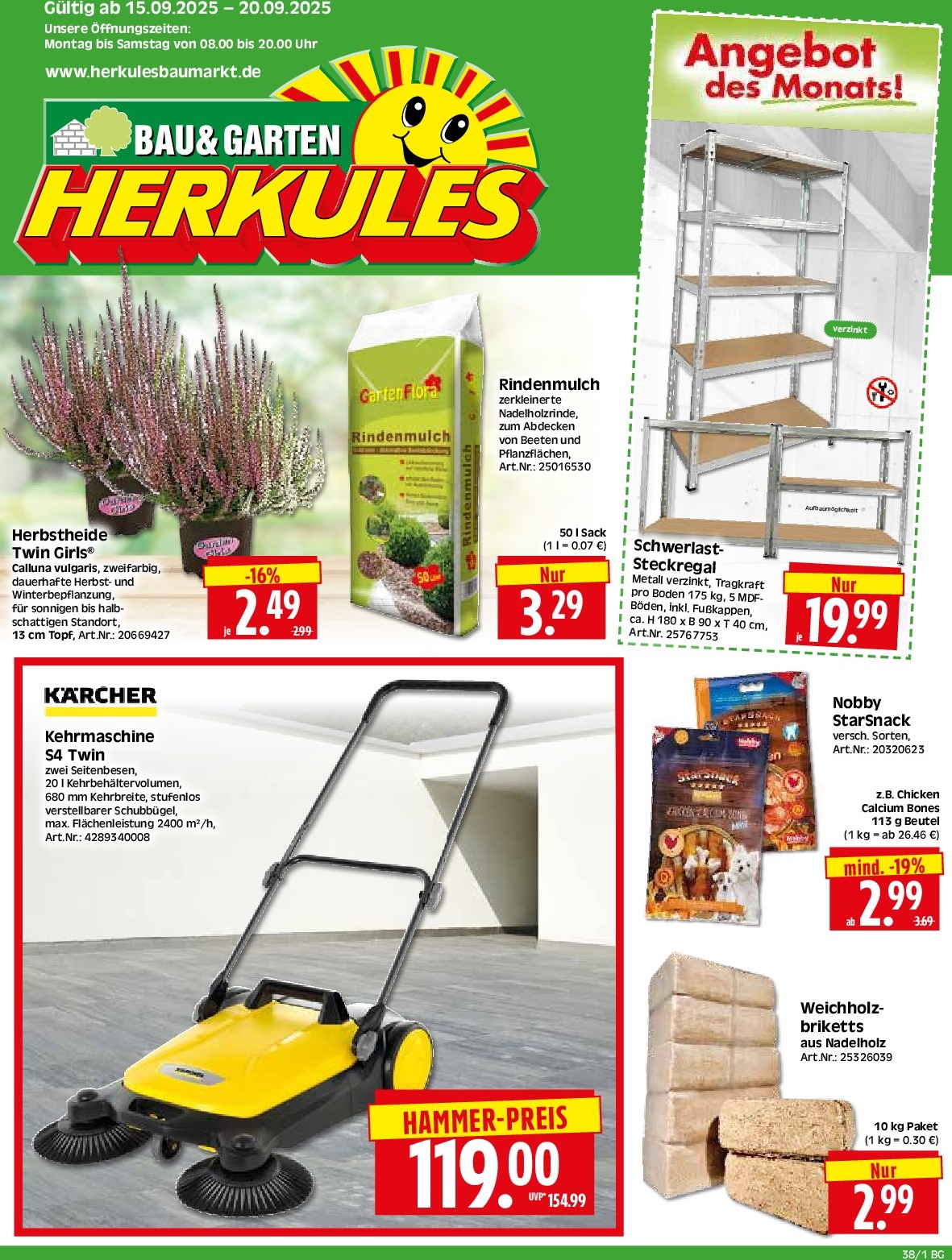 Herkules - Bau & Garten-Prospekt gültig vom 15.09. bis 20.09.