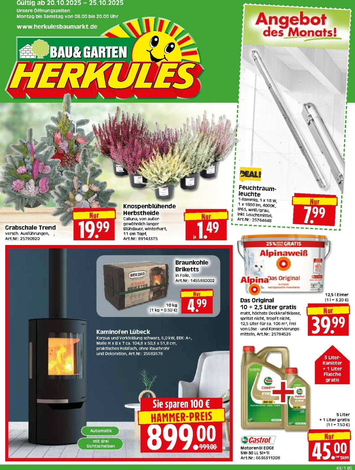 Herkules - Bau & Garten-Prospekt gültig vom 20.10. bis 25.10.