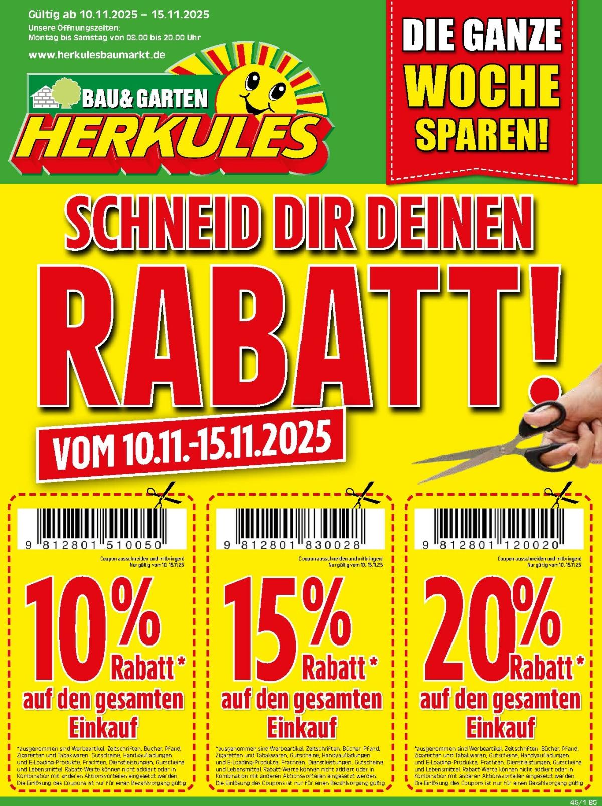 Herkules - Bau & Garten-Prospekt gültig vom 10.11. bis 15.11.