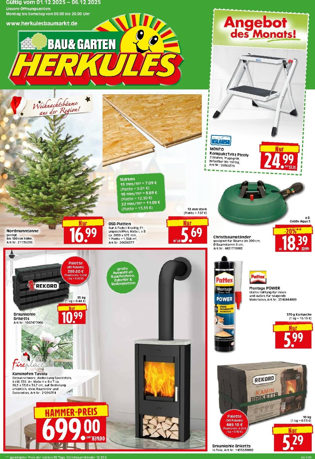 Herkules - Bau & Garten-Prospekt gültig vom 01.12. bis 06.12.
