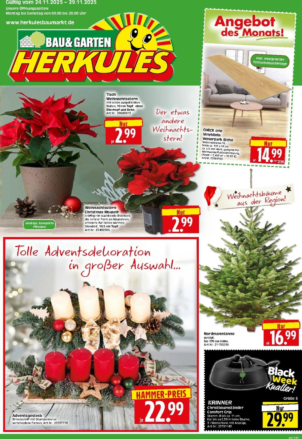 Herkules - Bau & Garten-Prospekt gültig vom 24.11. bis 29.11.