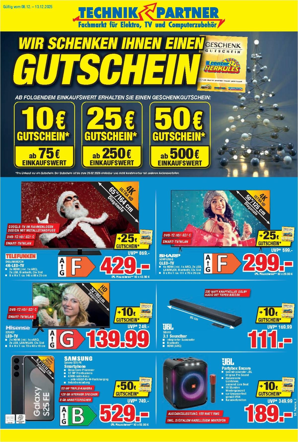 Herkules - Technik Partner-Prospekt gültig vom 08.12. bis 13.12.