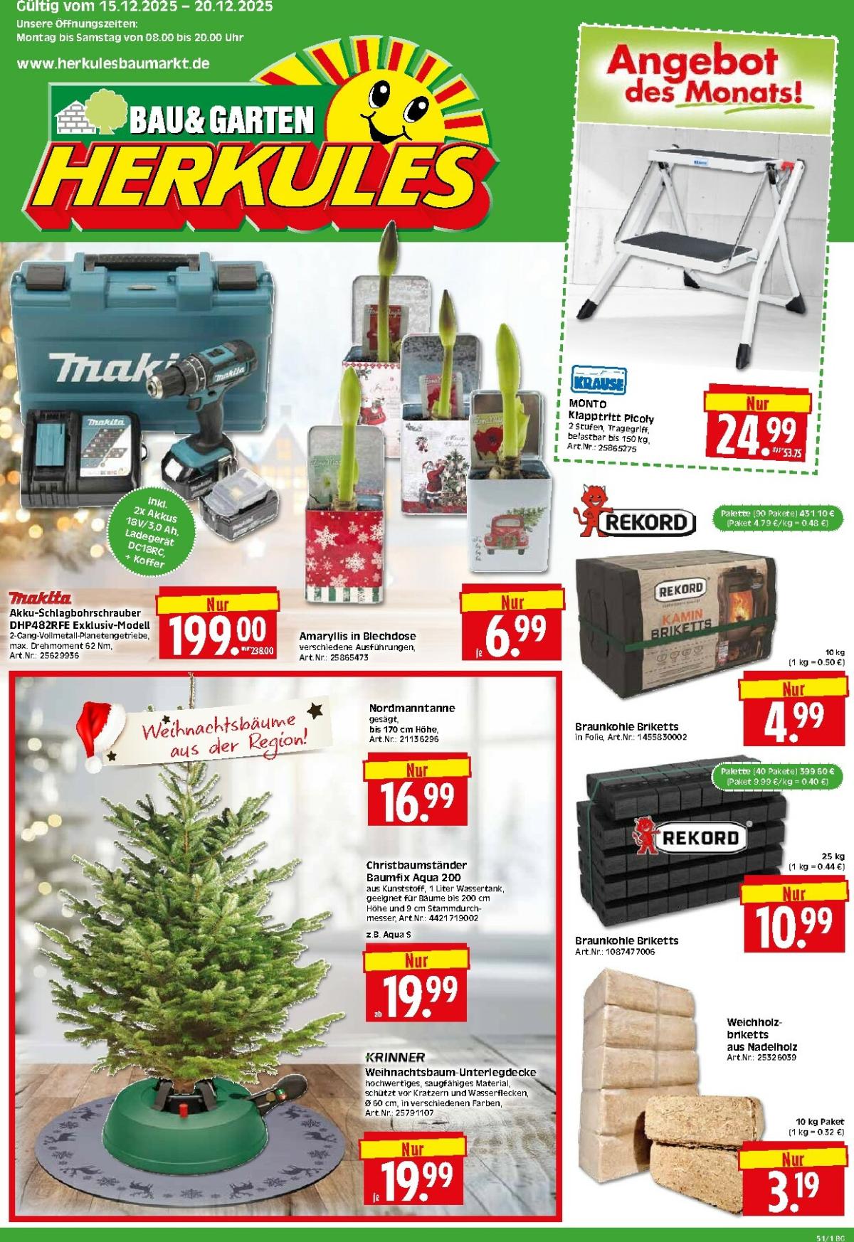 Herkules - Bau & Garten-Prospekt gültig vom 15.12. bis 20.12.