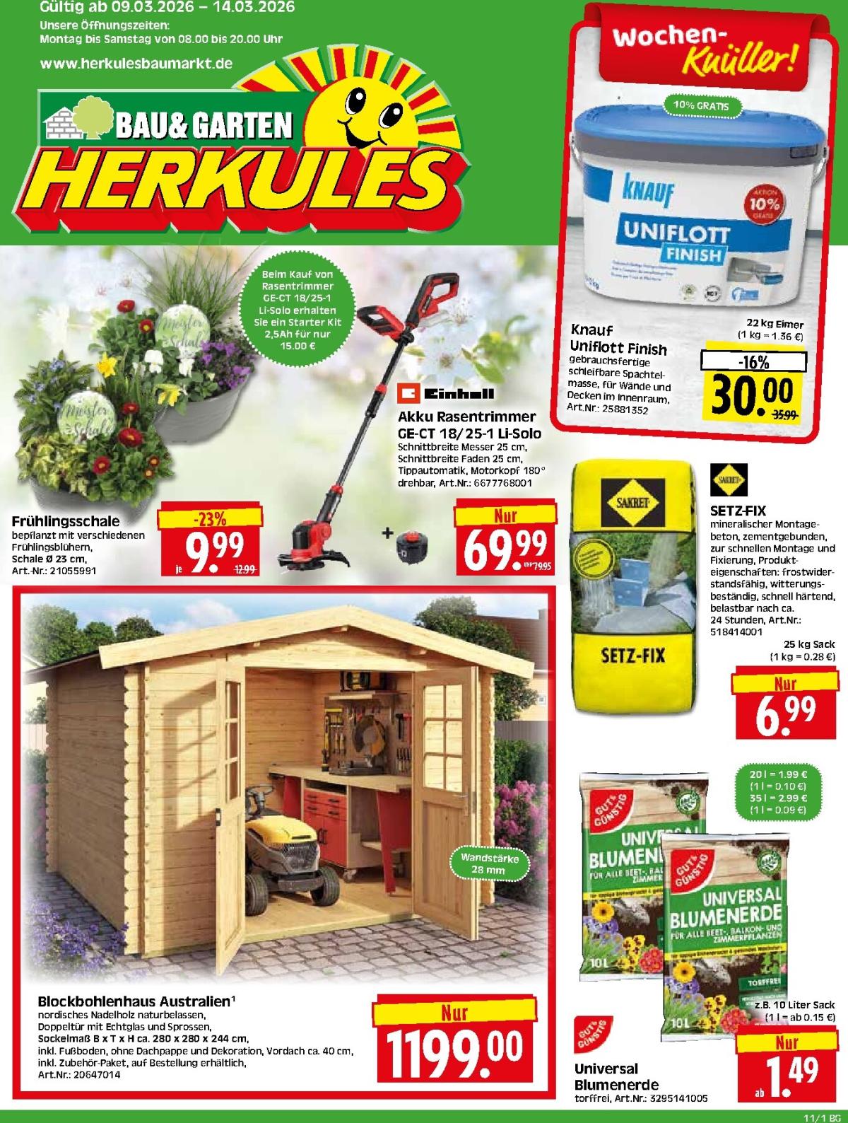 Herkules - Bau & Garten-Prospekt gültig vom 09.03.2026 bis 14.03.2026