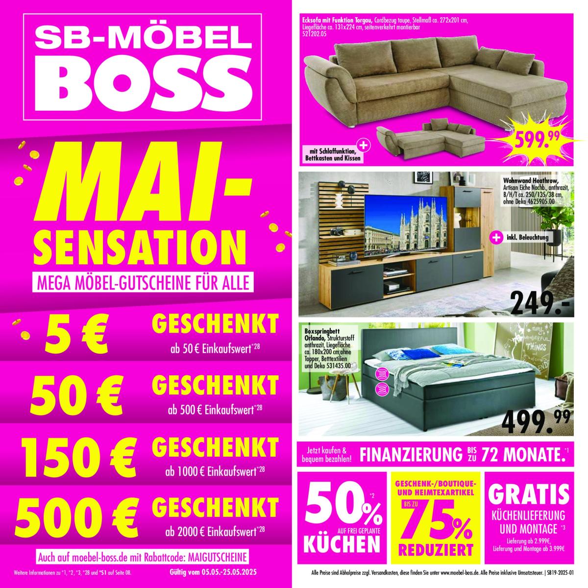 SB Möbel BOSS-Prospekt gültig von 05.05. bis 25.05.