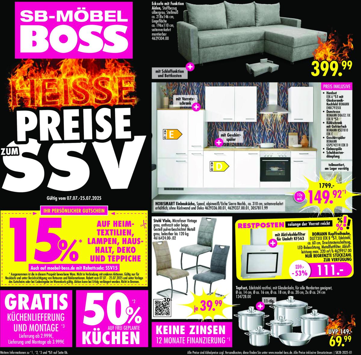 SB Möbel BOSS-Prospekt gültig vom 07.07. bis 25.07.
