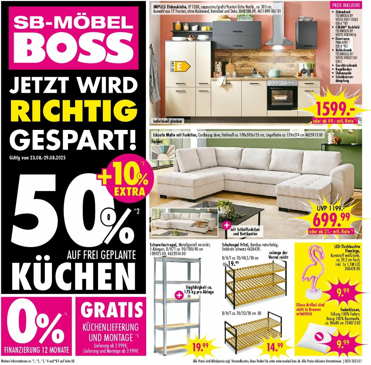 SB Möbel BOSS-Prospekt gültig vom 23.08. bis 29.08.