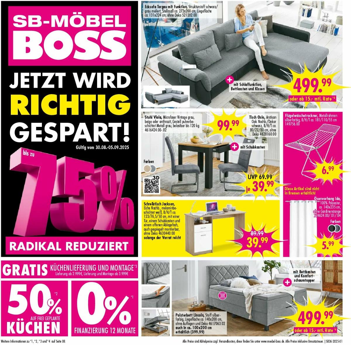 SB Möbel BOSS-Prospekt gültig vom 30.08. bis 05.09.